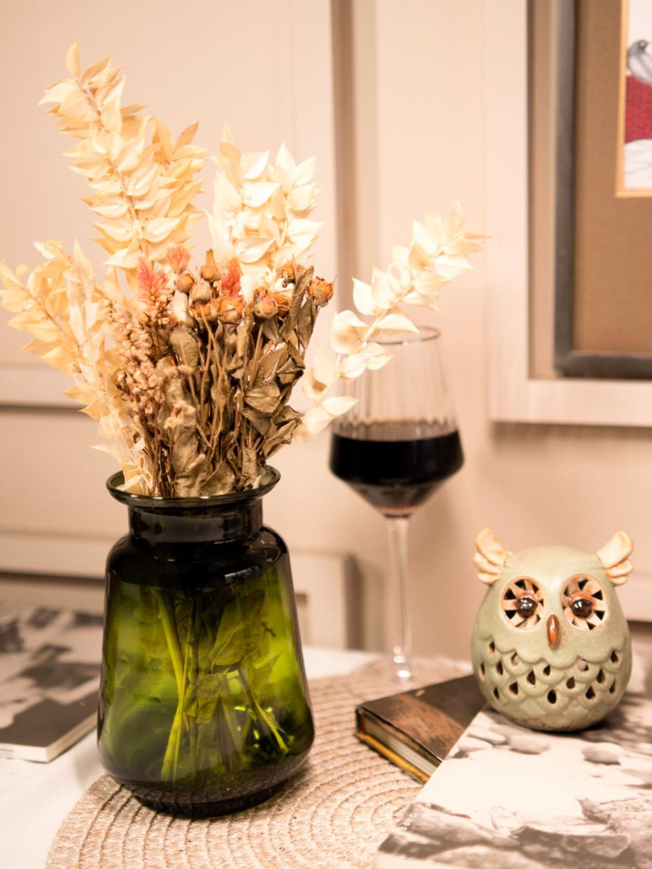 Emerald Elegance Vase with bunch