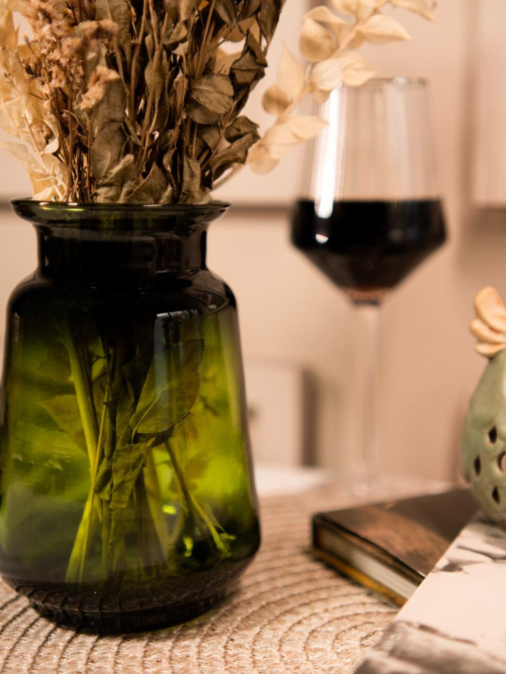 Emerald Elegance Vase with bunch