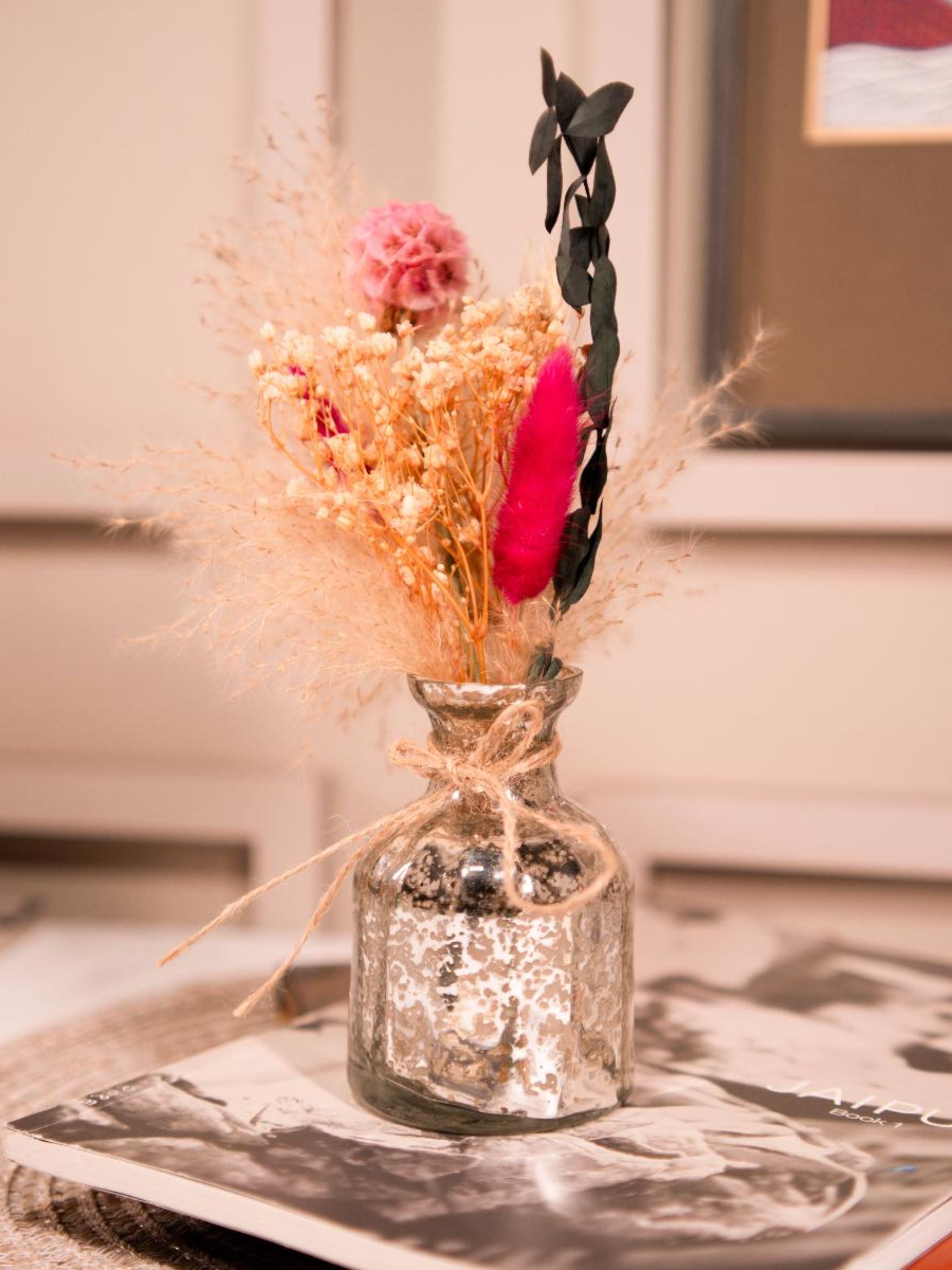 Silver blossom charm with bunch