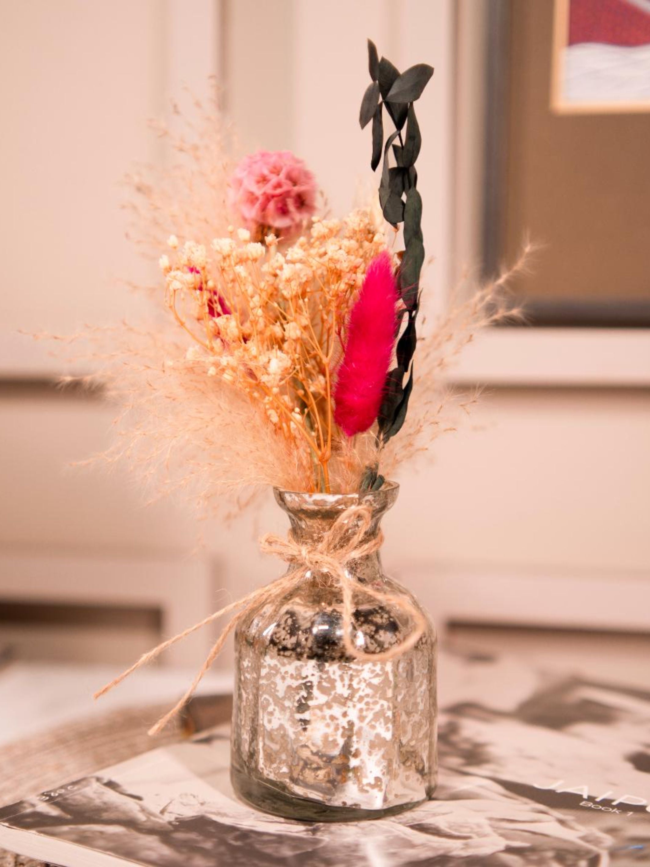 Silver blossom charm with bunch