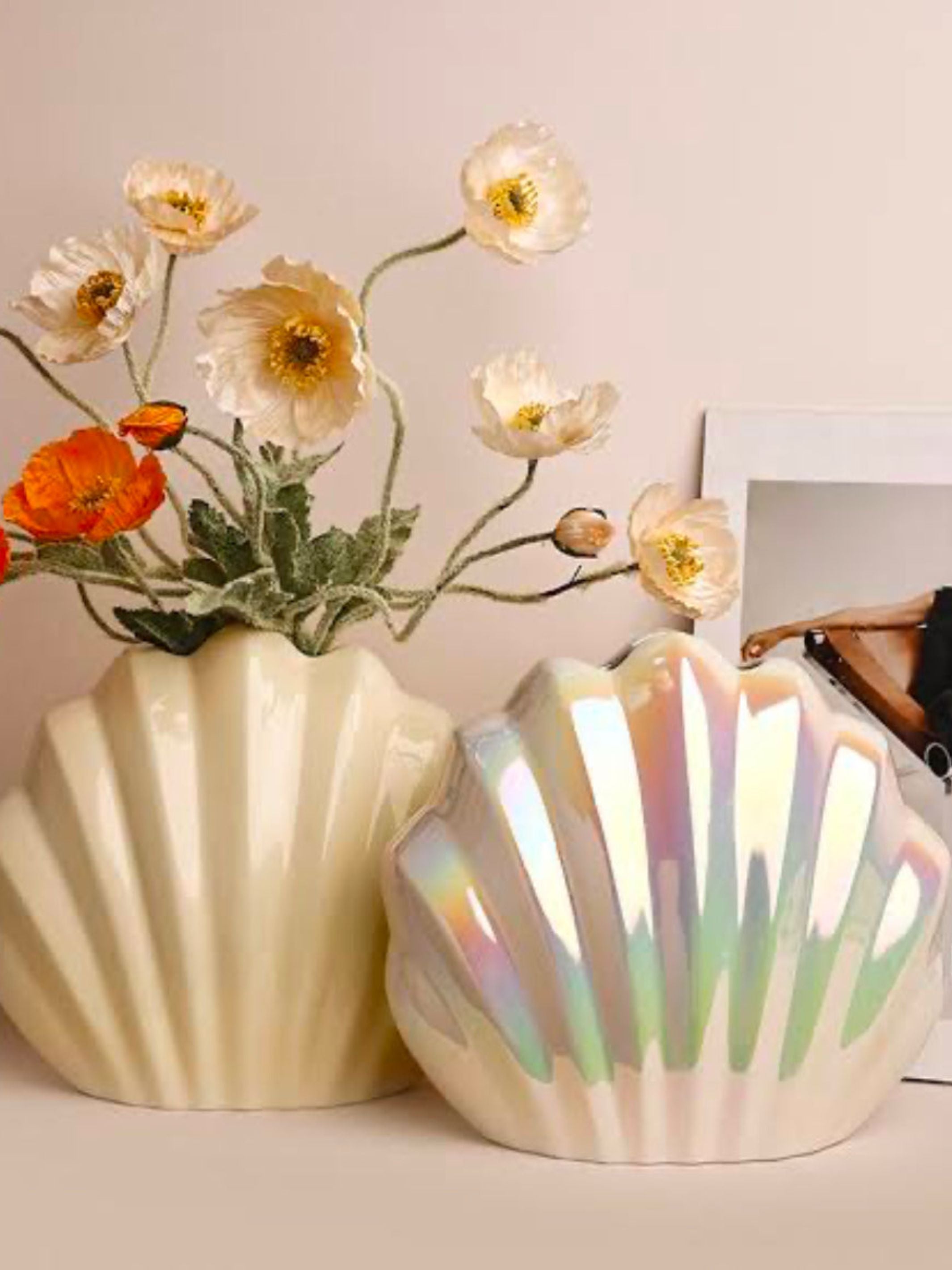 Madeleine shell vase-Electroplating colourful