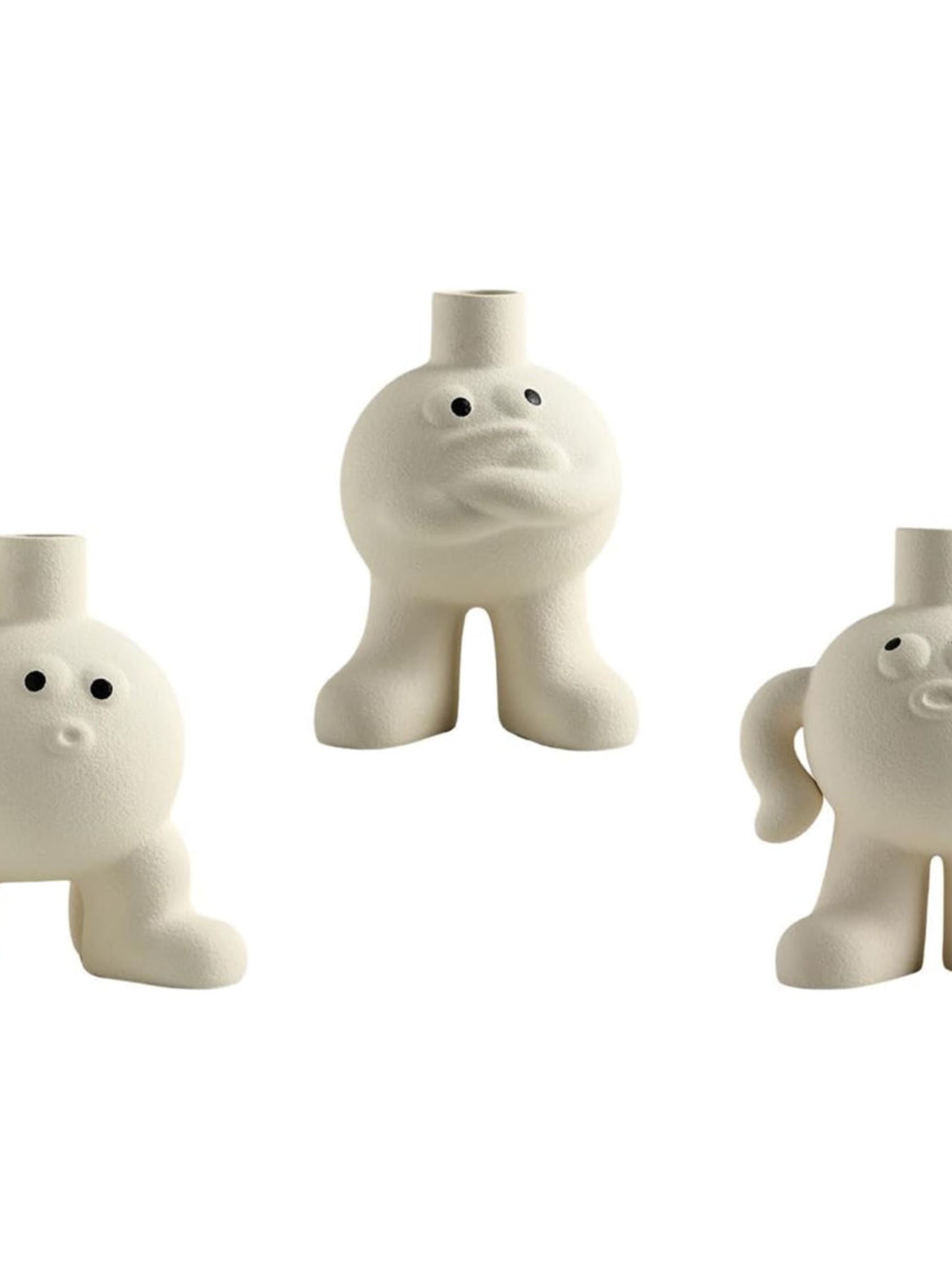 Big feet Flower vase hugging chest