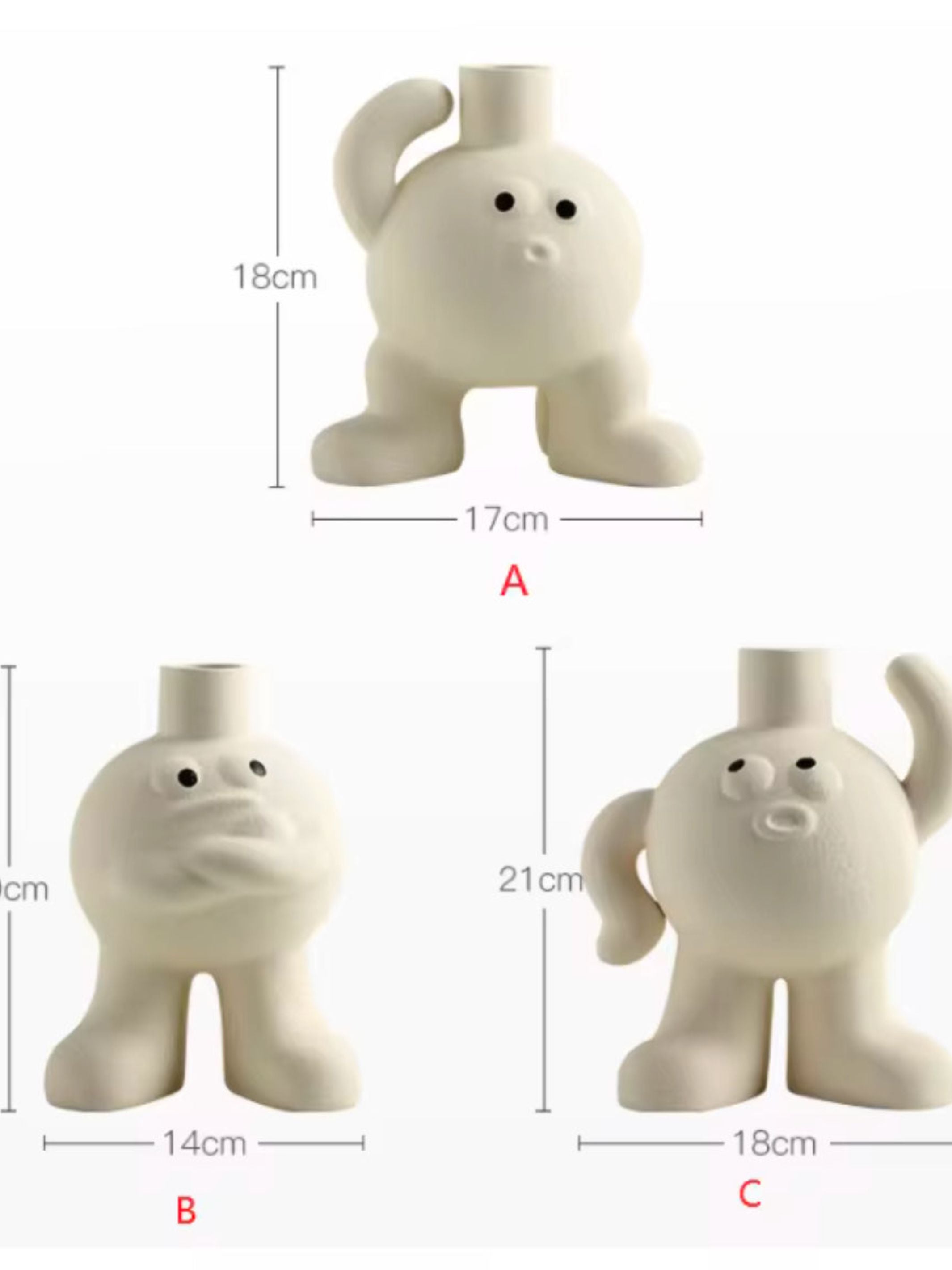 Big feet Flower vase hugging chest