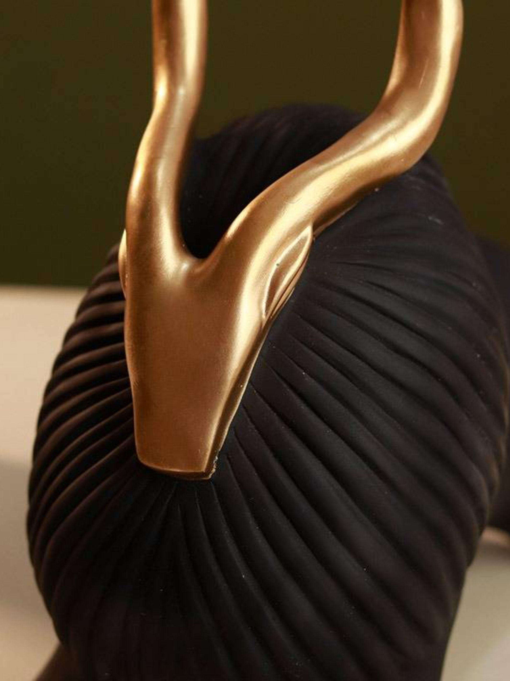 Horned Zen Yak sculpture-Black