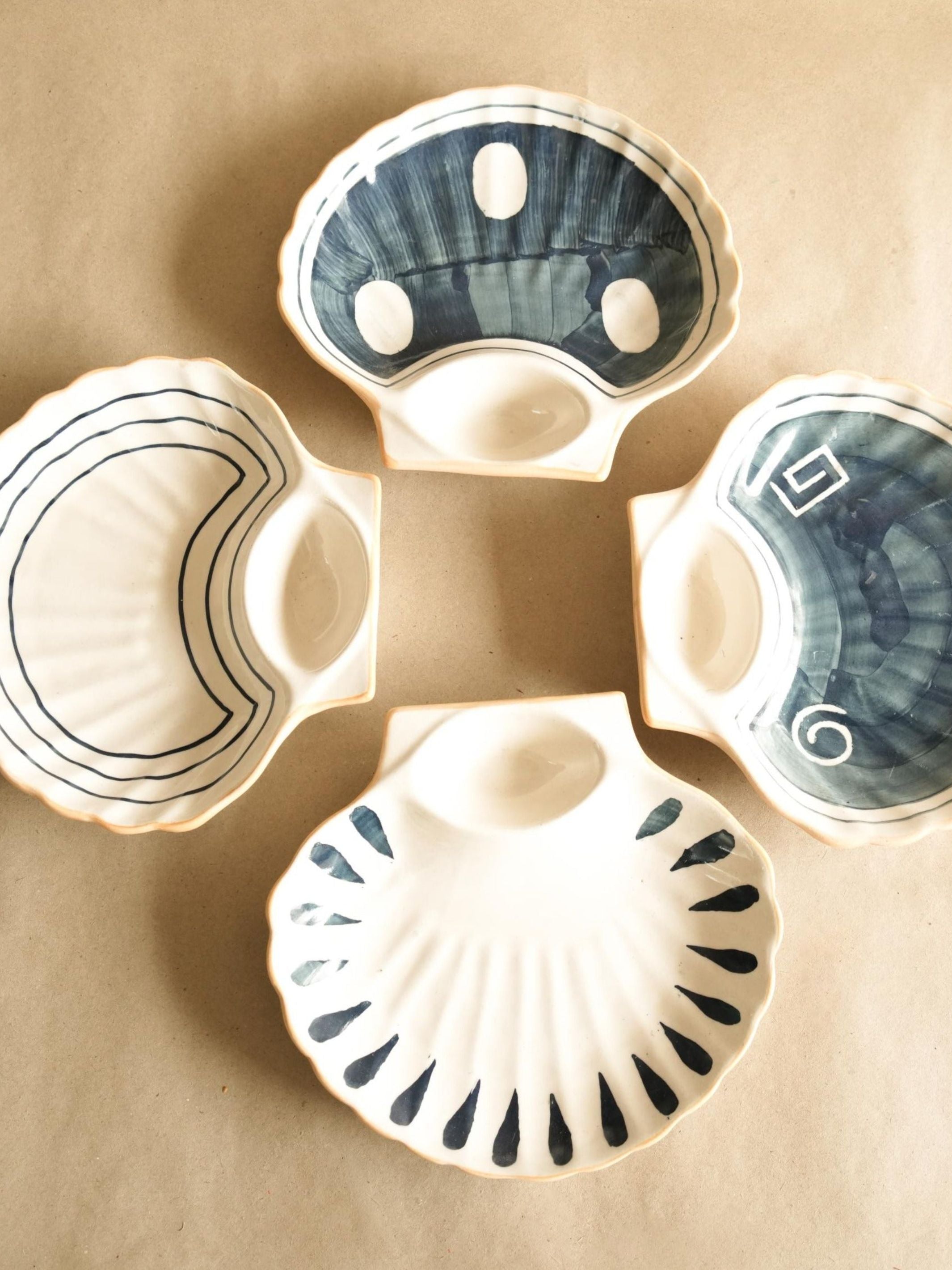 Seashell serving platters-set of 4