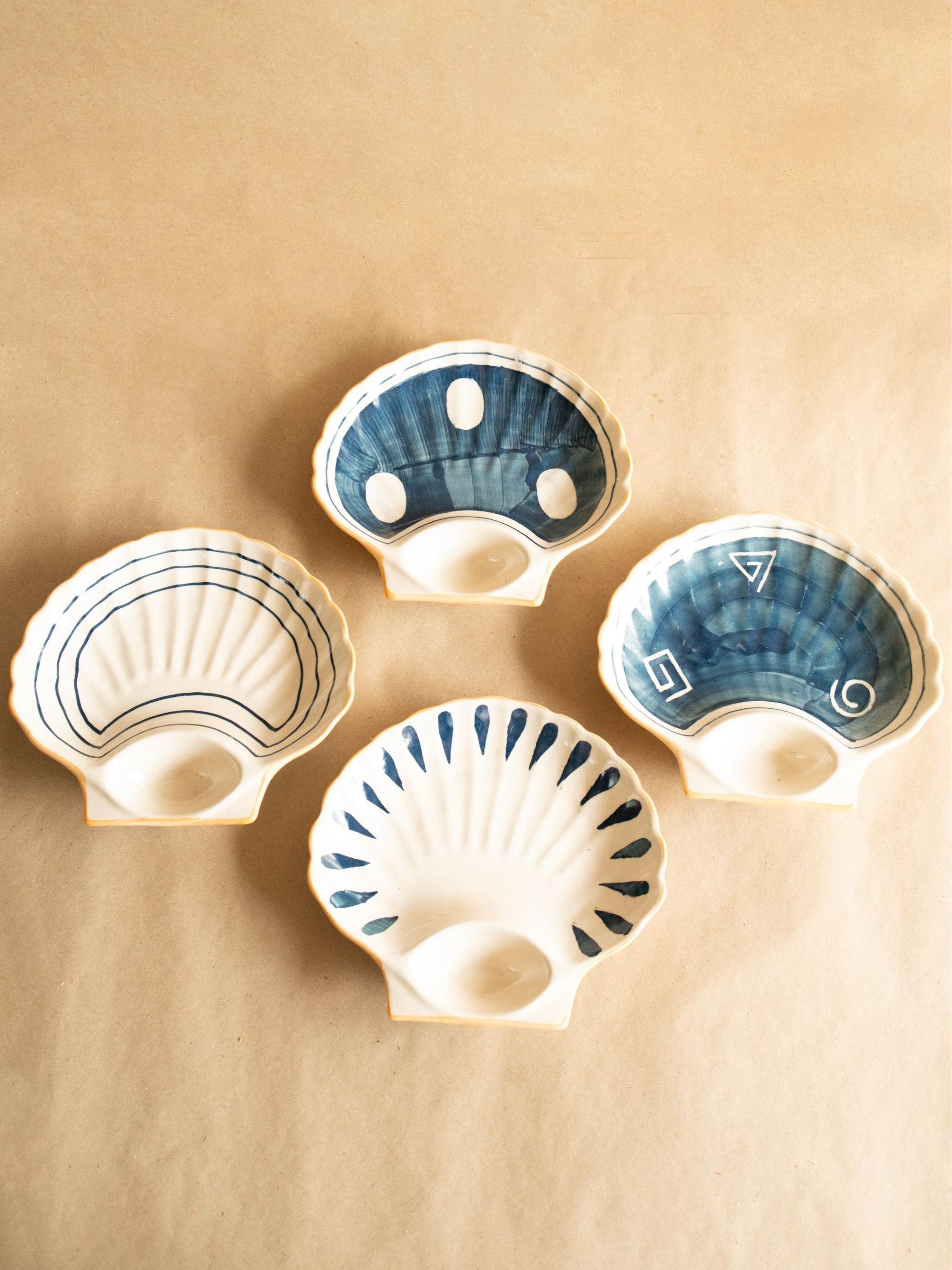 Seashell serving platters-set of 4