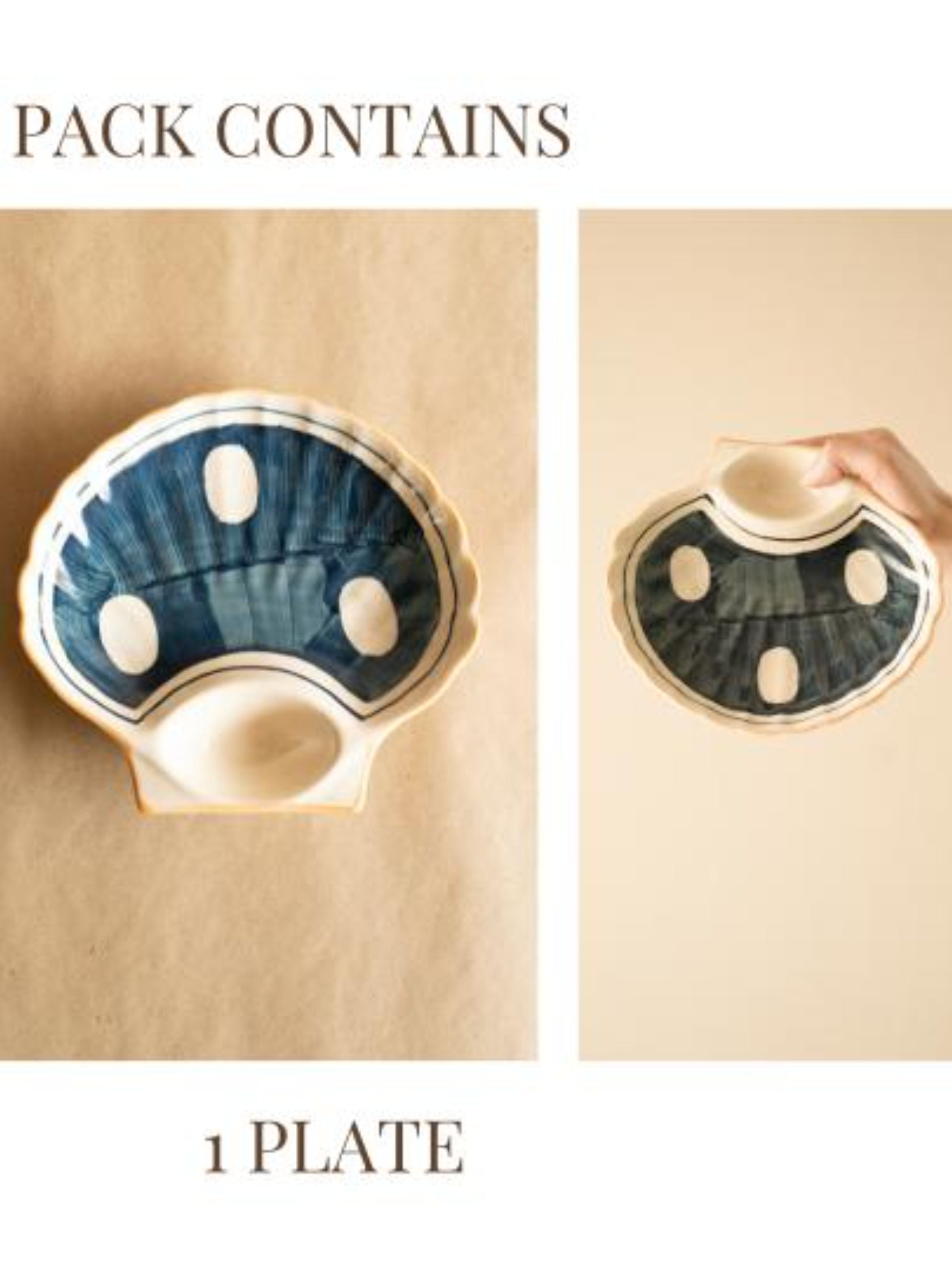 Shell round white serving platter