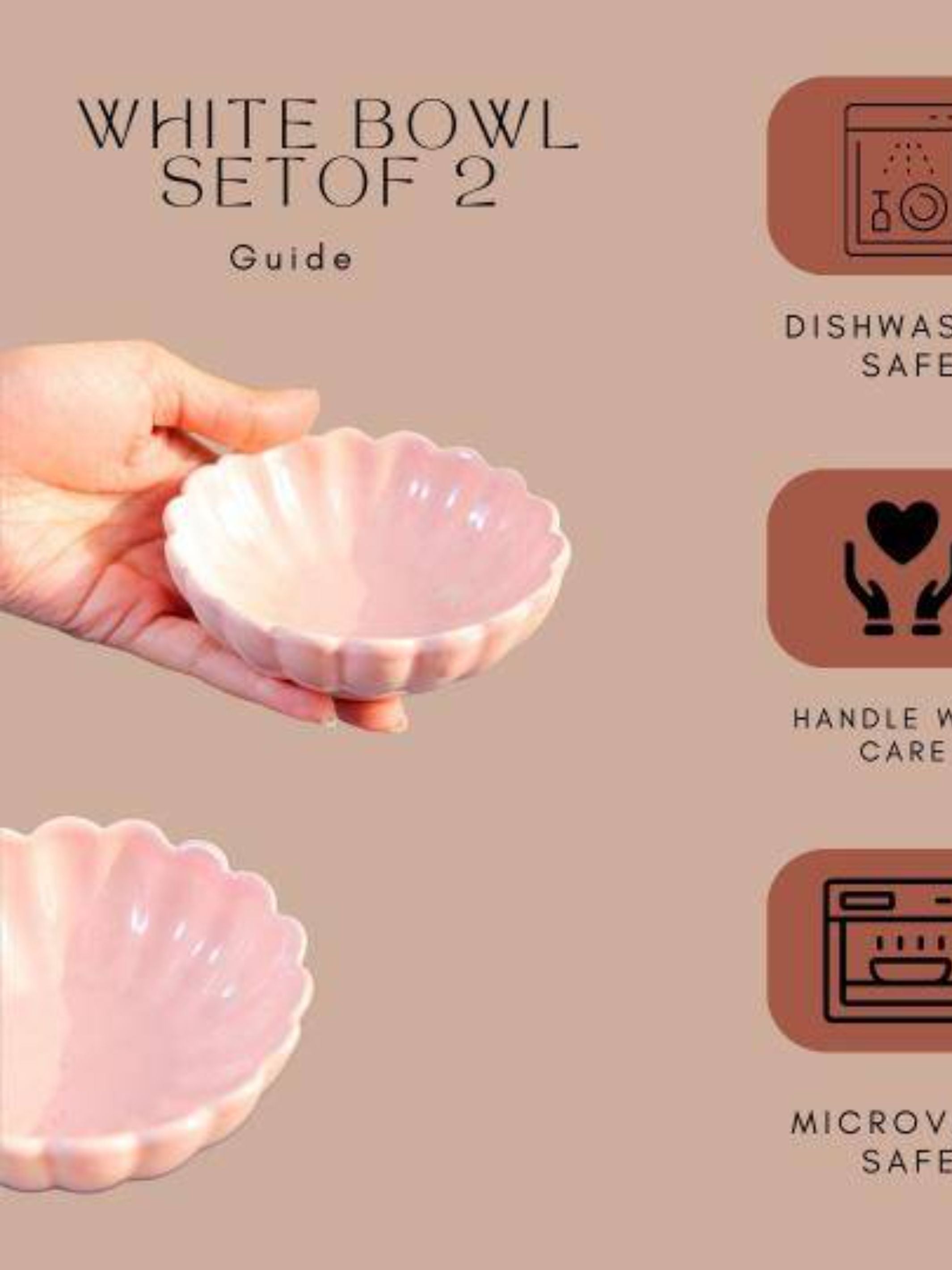 Dessert Bowl set of 2 -Pink