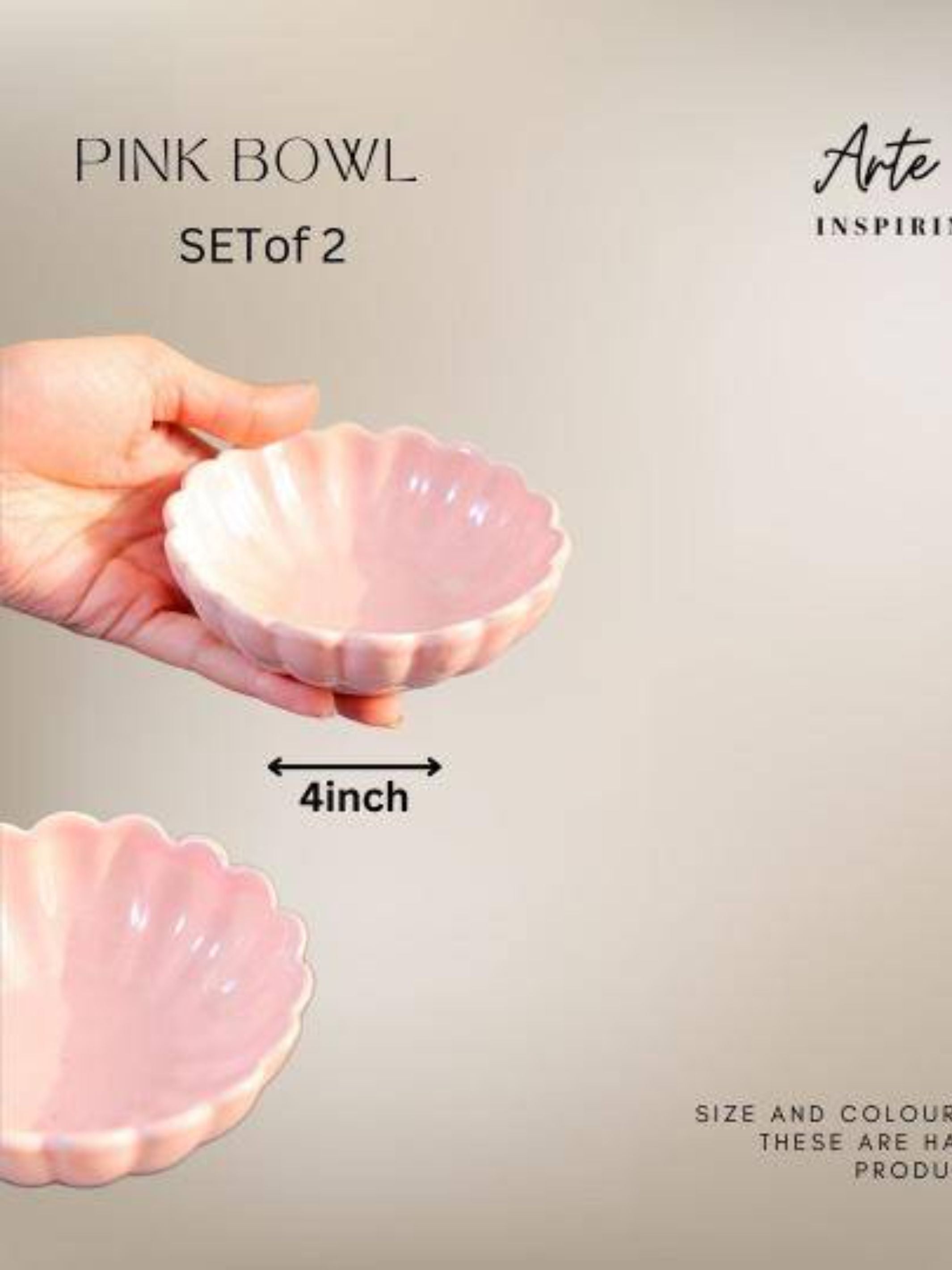 Dessert Bowl set of 2 -Pink