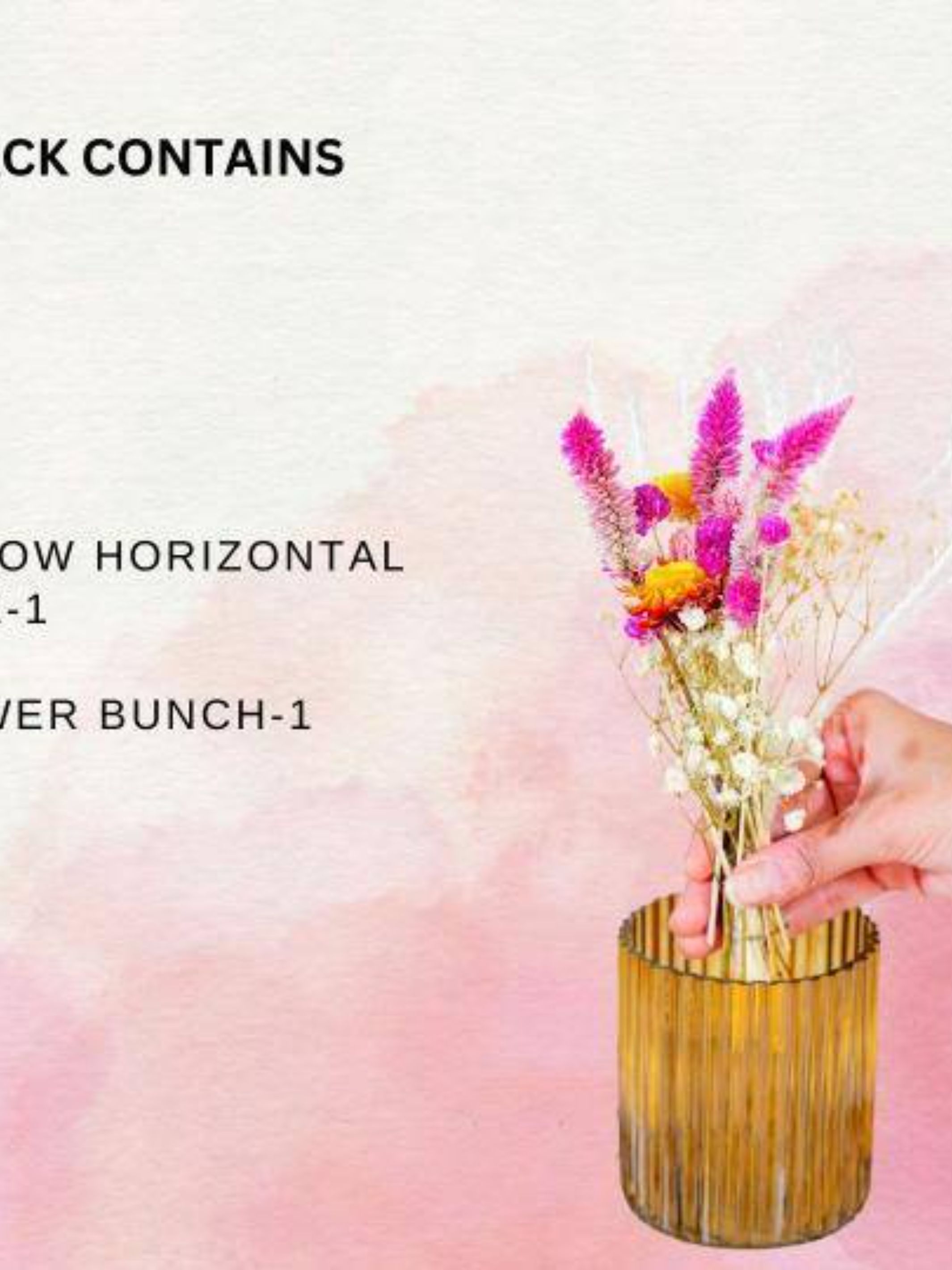 Yellow horizontal vase with Garden bunch