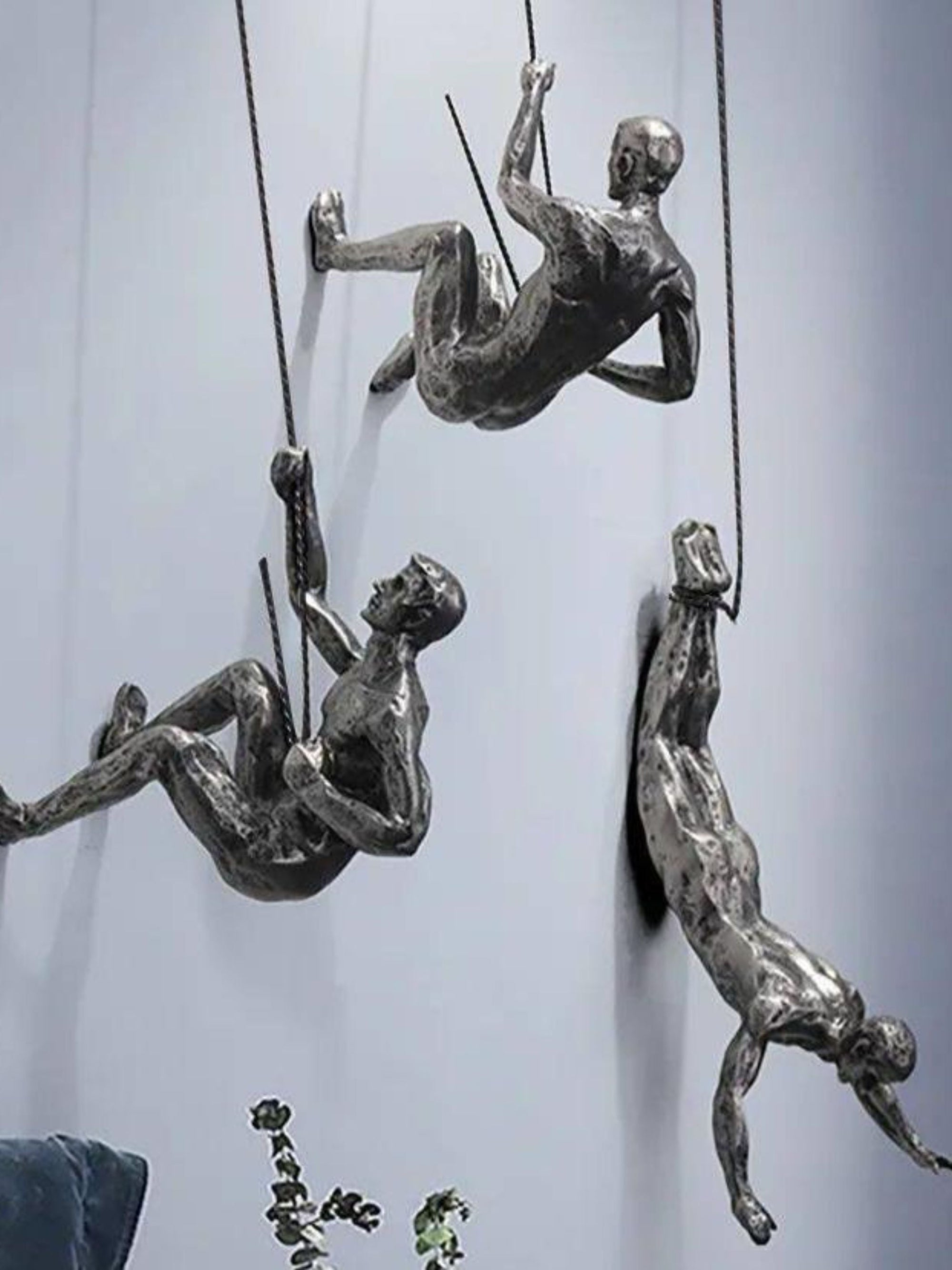 The Climbing crew Wall Hanging (Set of 3)-Silver