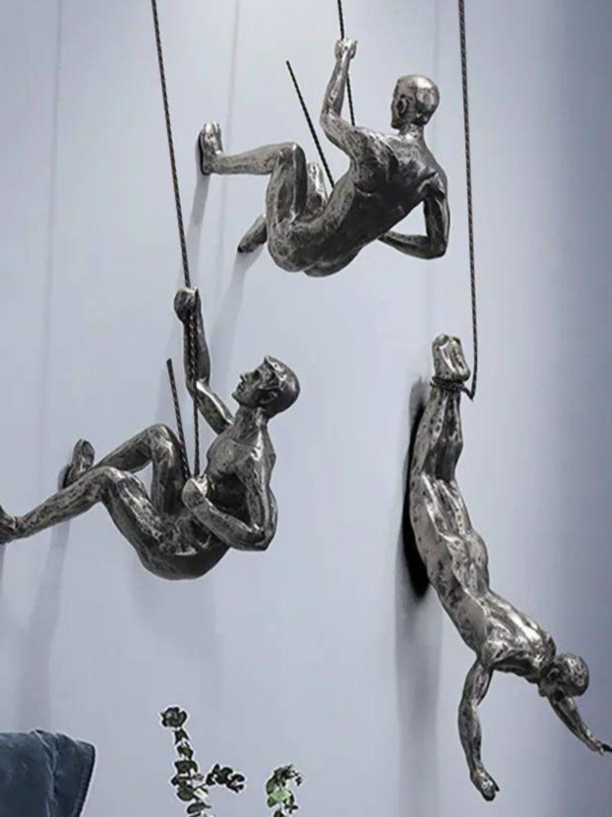 The Climbing crew Wall Hanging (Set of 3)-Silver