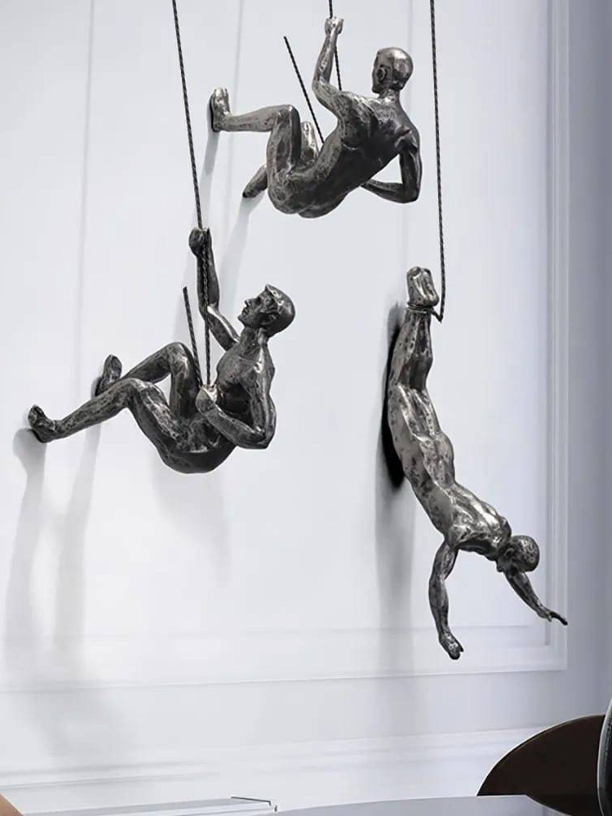 The Climbing crew Wall Hanging (Set of 3)-Silver