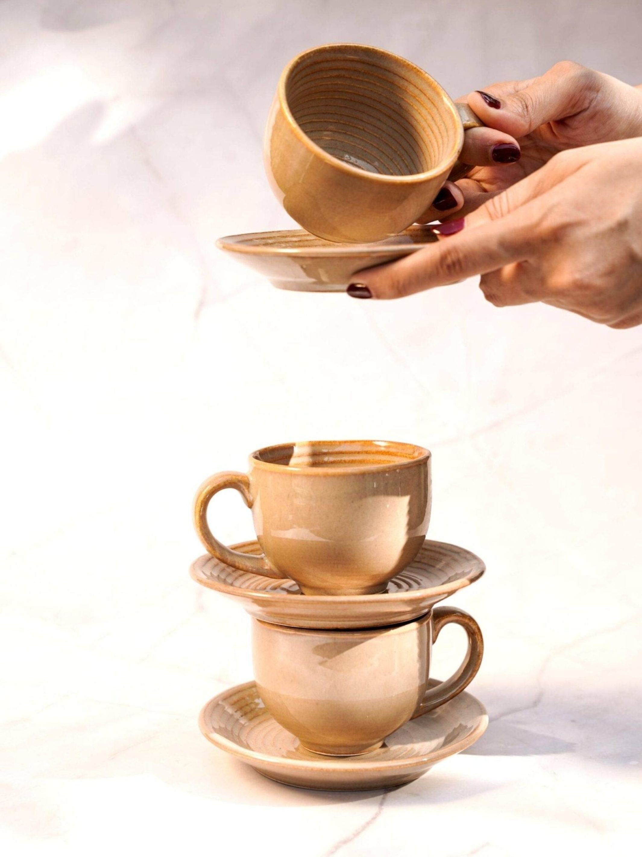 Beige Bloom Tea set