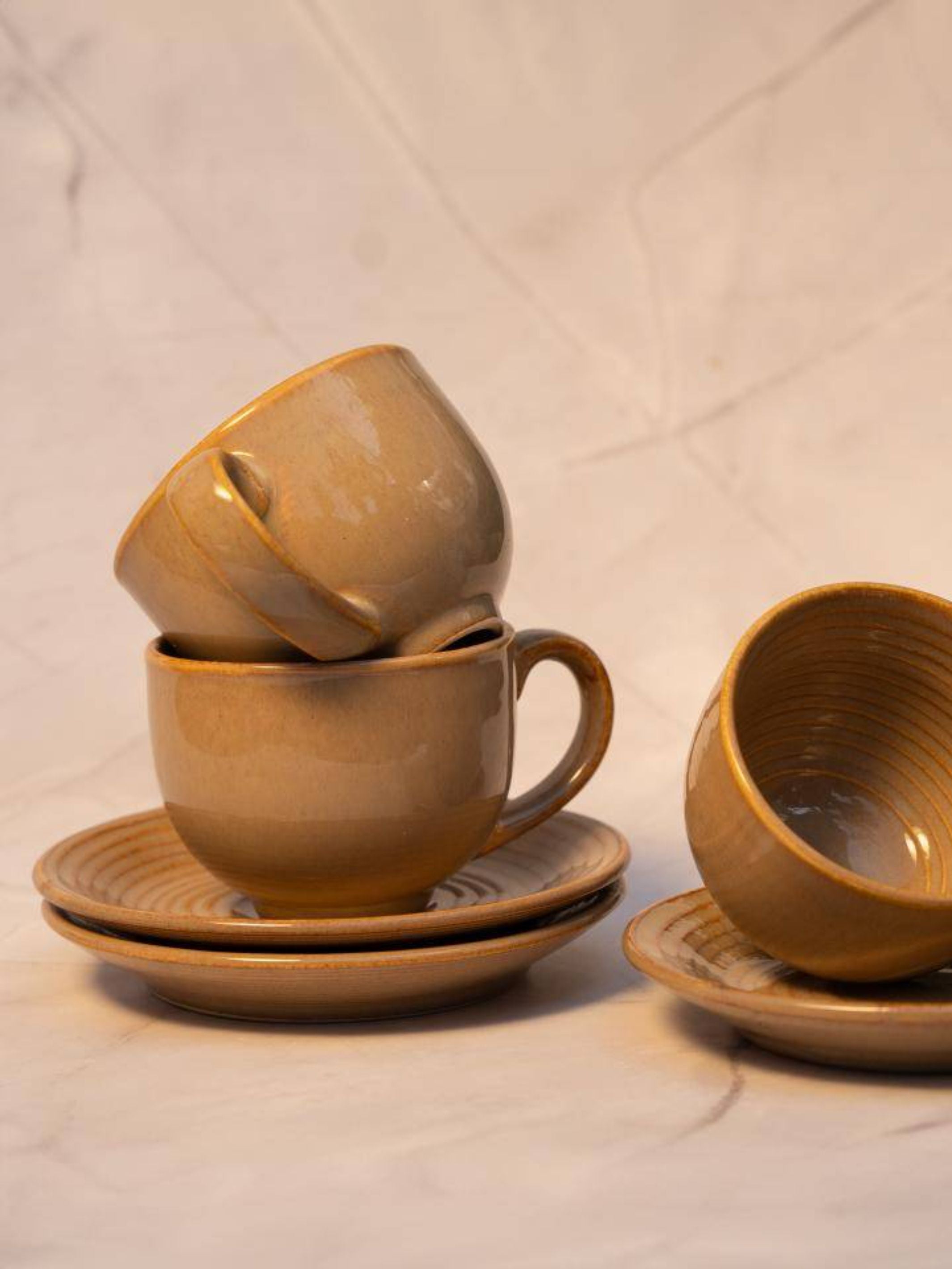 Beige Bloom Tea set