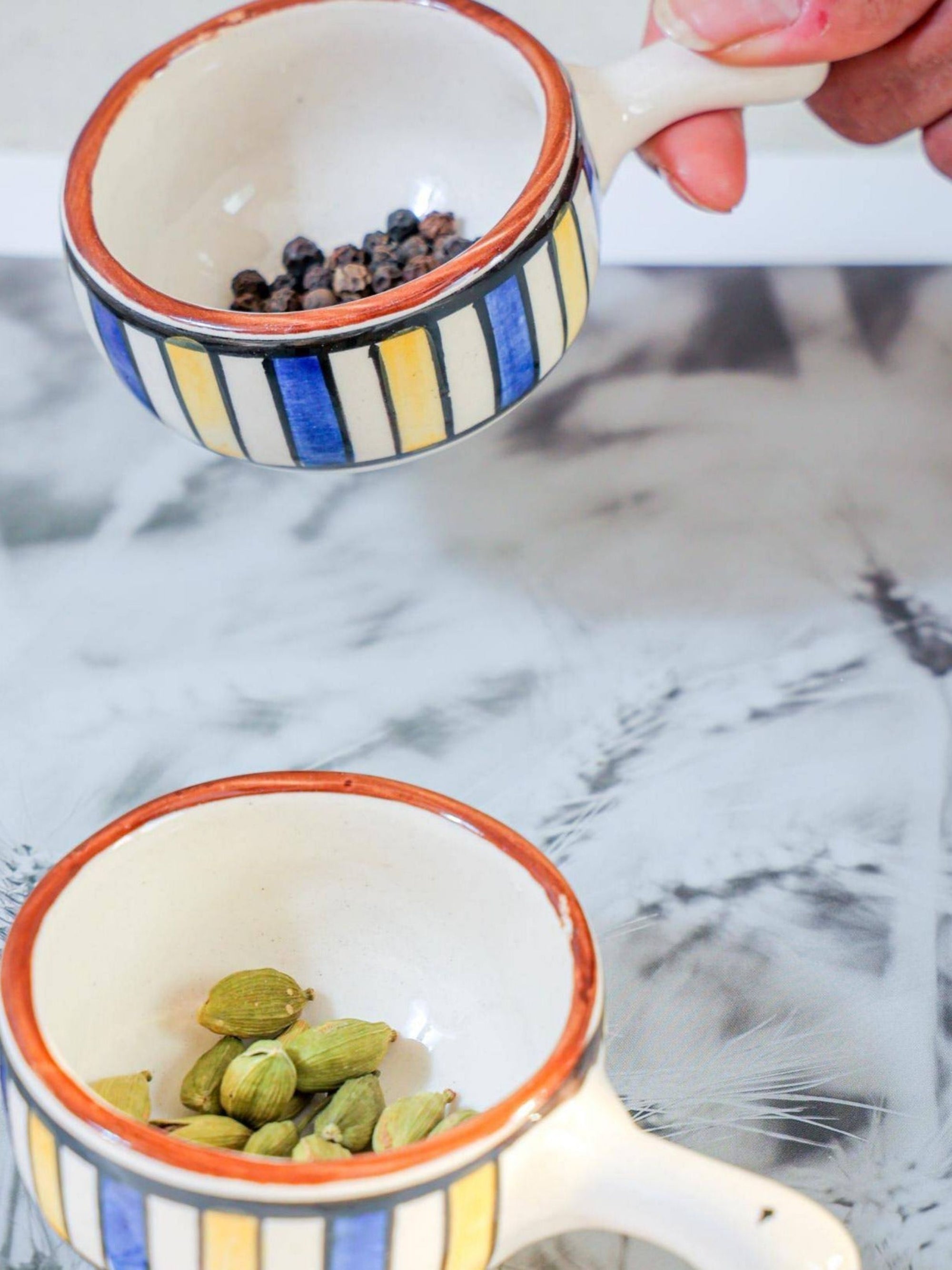 Mini chutney bowl set of 2 with handle