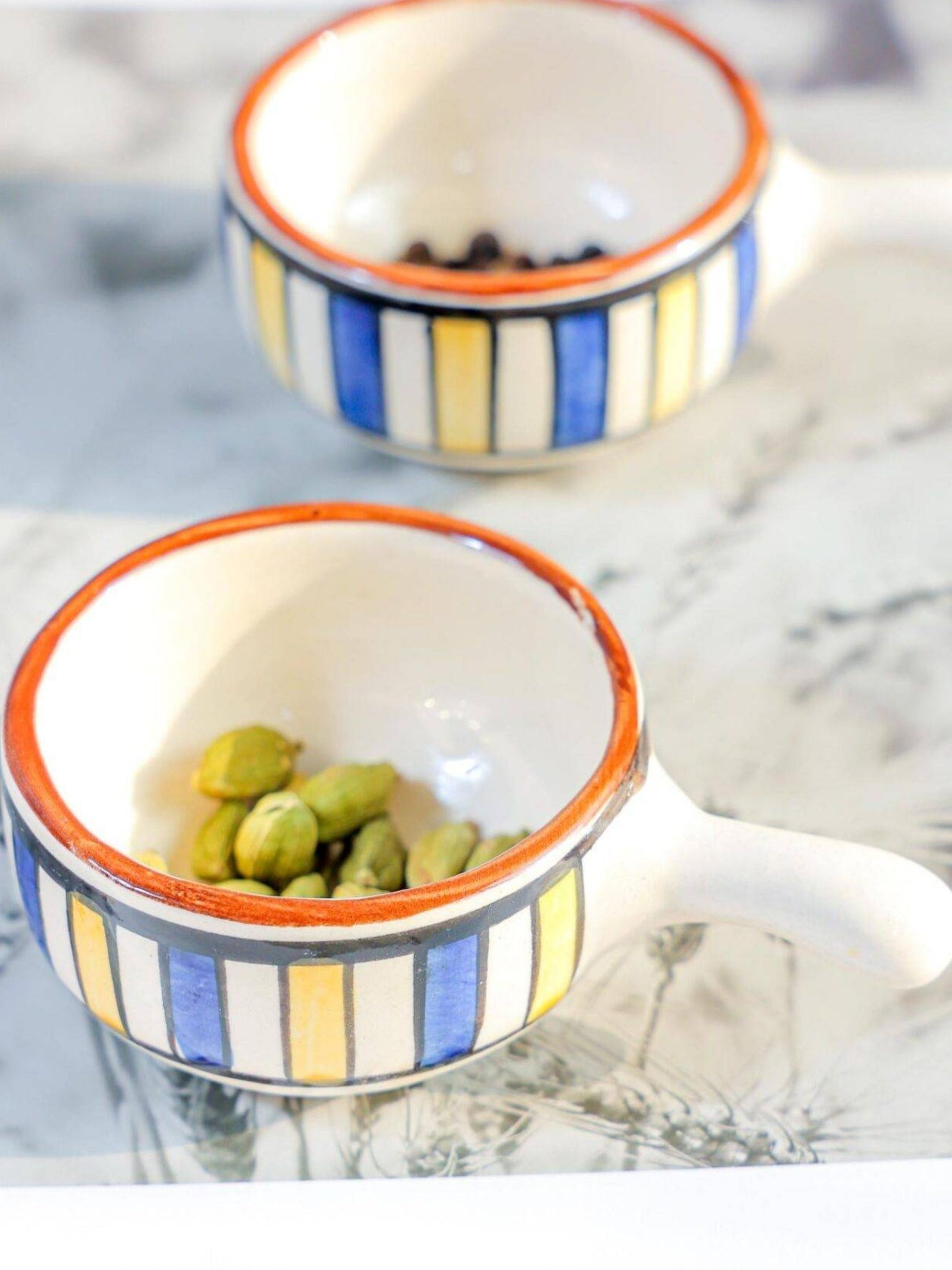 Mini chutney bowl set of 2 with handle