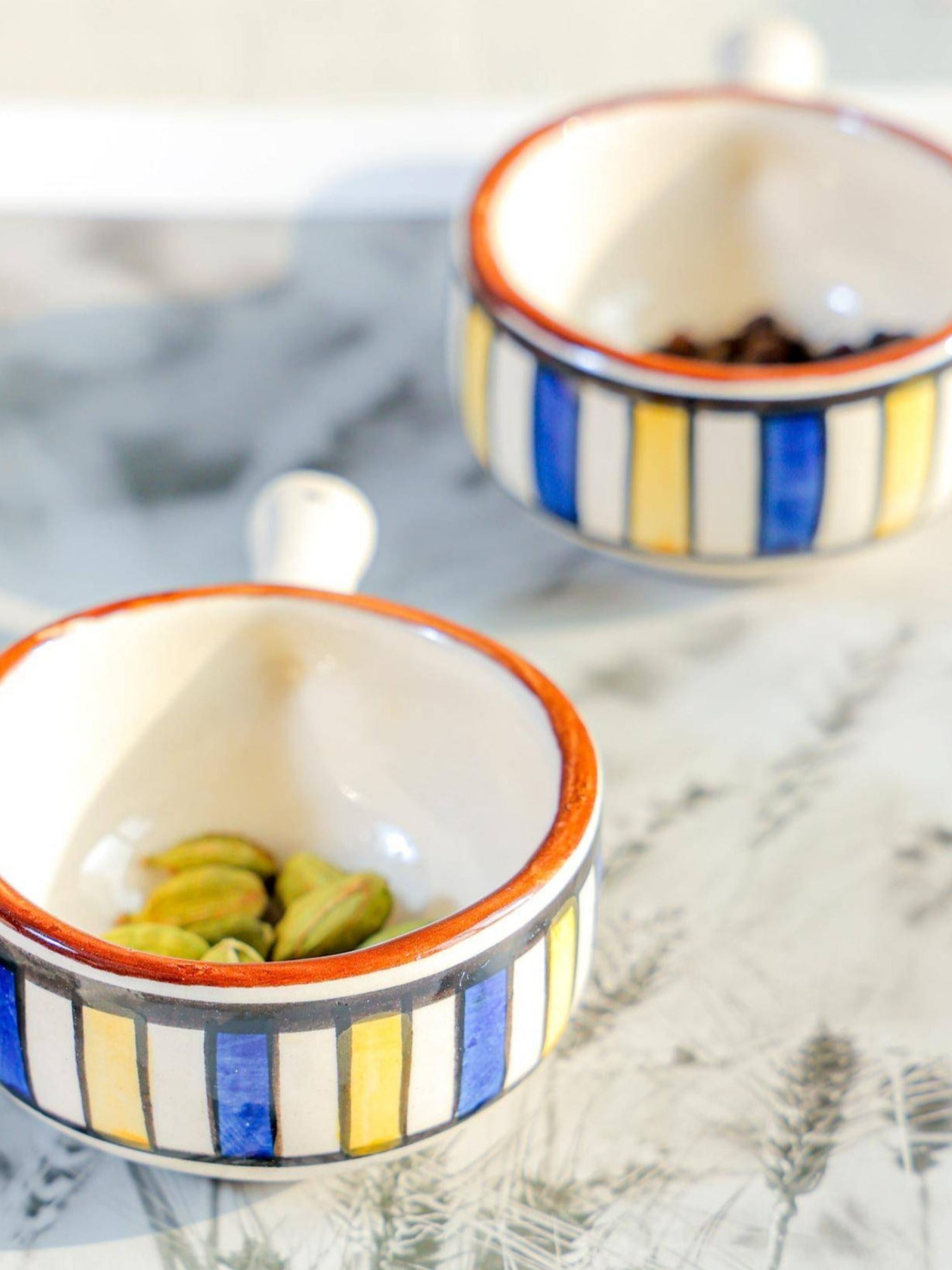 Mini chutney bowl set of 2 with handle