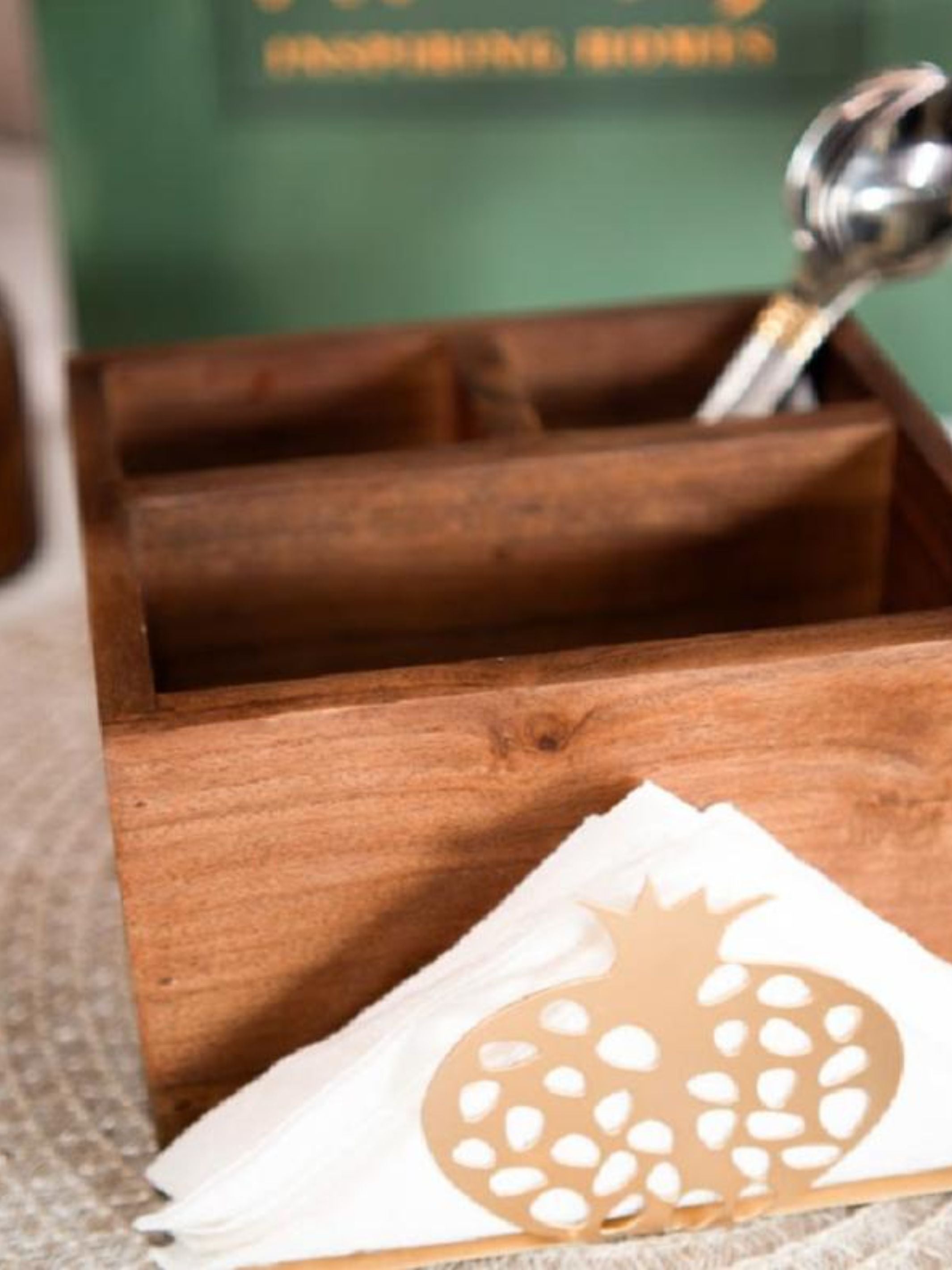 Anar wooden Cutlery tissue holder