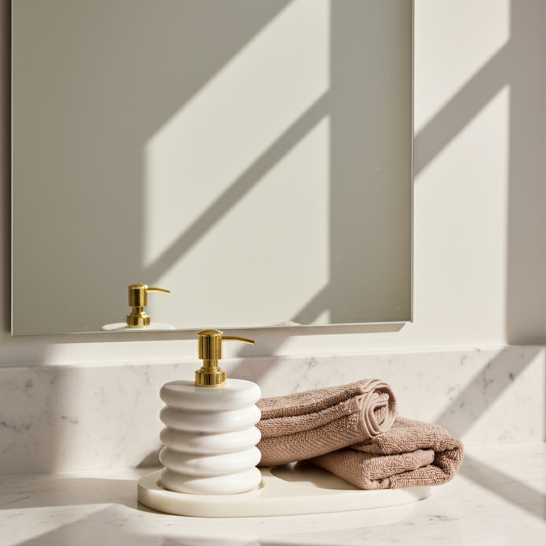 Handmade Luxe – White Marble Bathroom Set