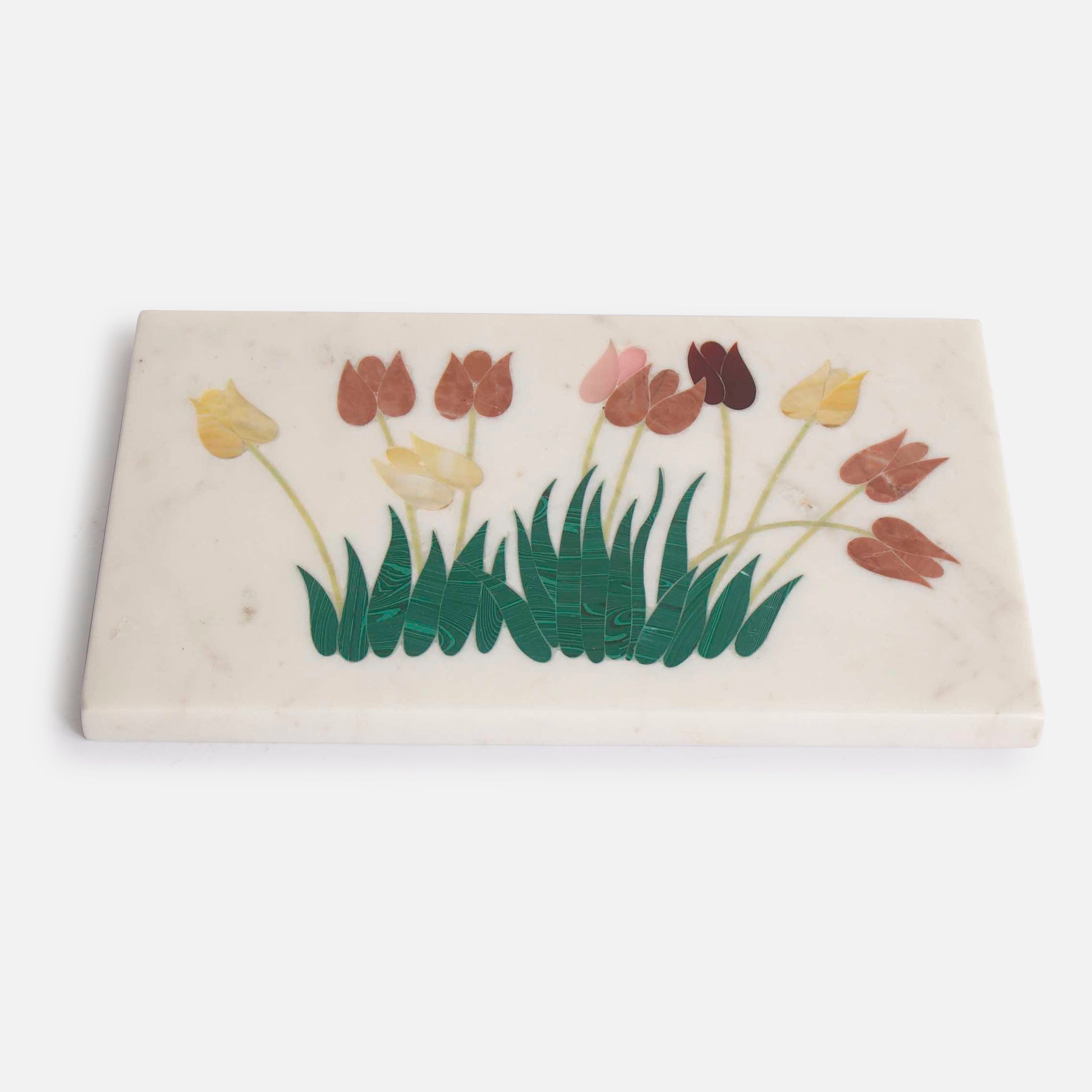 TULIP - MARBLE IVORY MULTICOLOR PLATTER