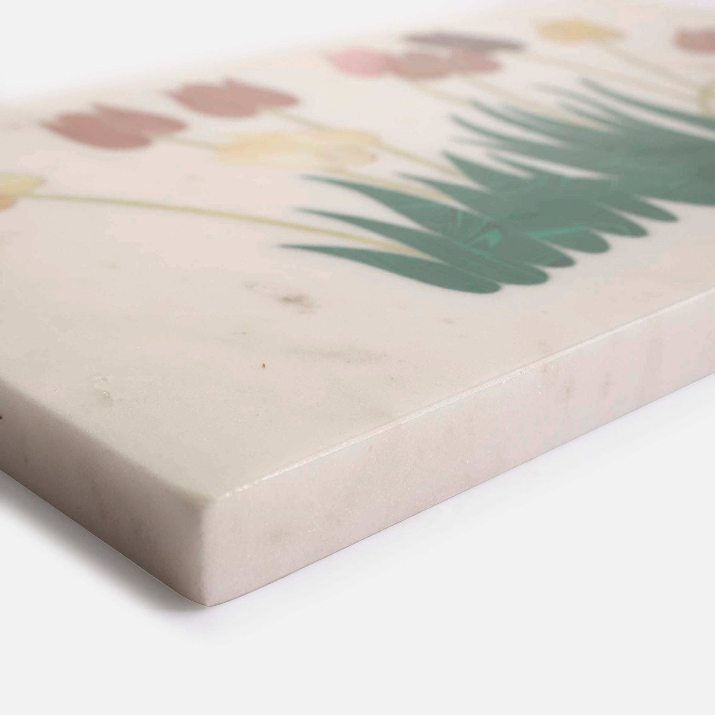 TULIP - MARBLE IVORY MULTICOLOR PLATTER