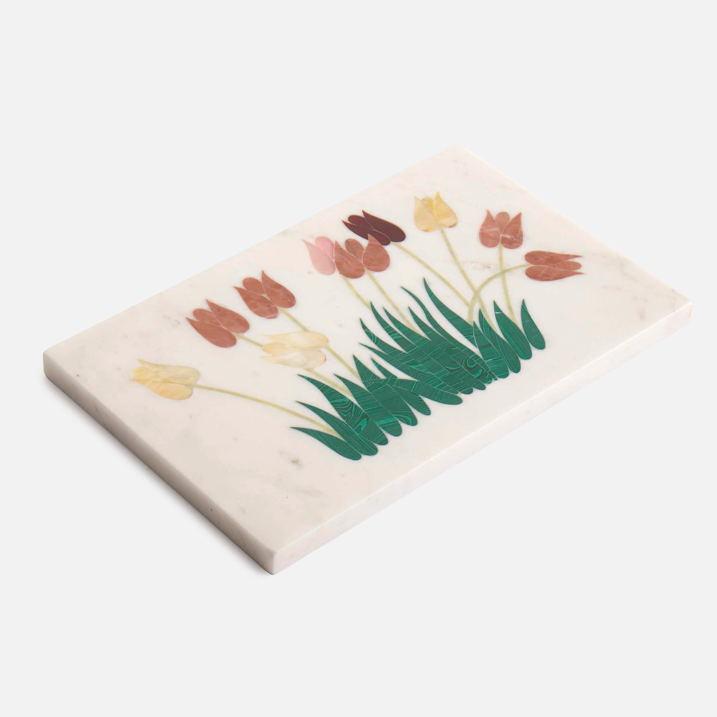 TULIP - MARBLE IVORY MULTICOLOR PLATTER