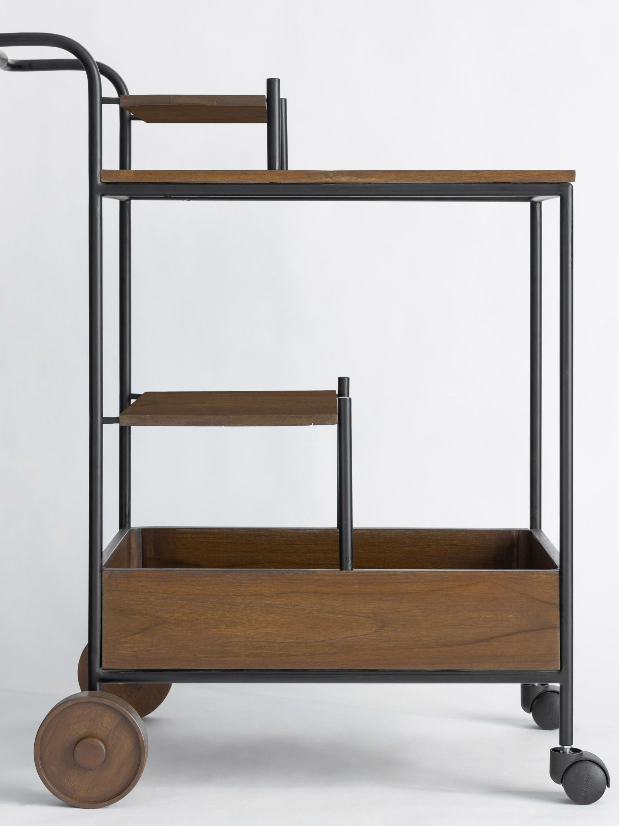 Wooden & Metal Trolley - Big Wheels