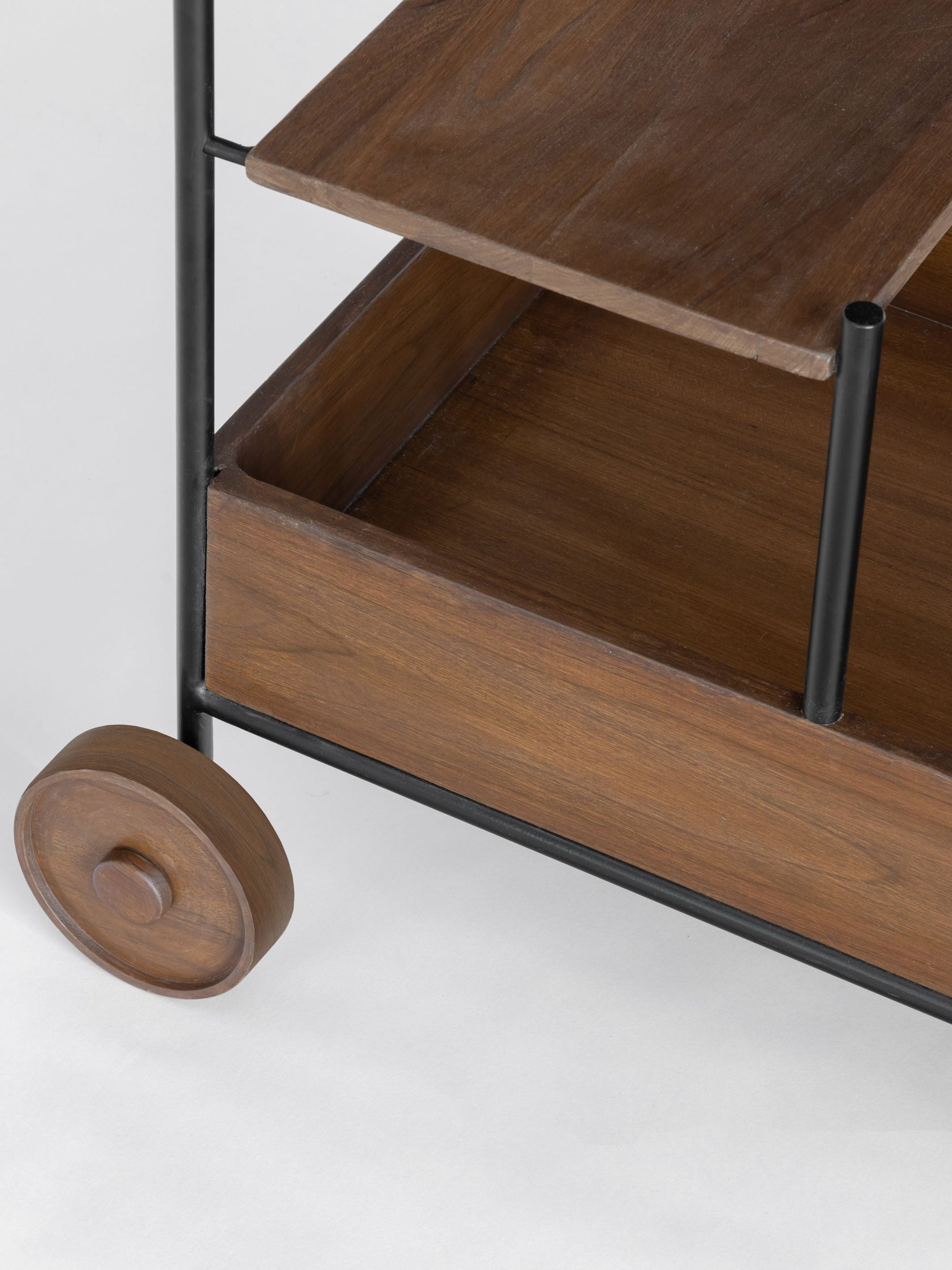 Wooden & Metal Trolley - Big Wheels