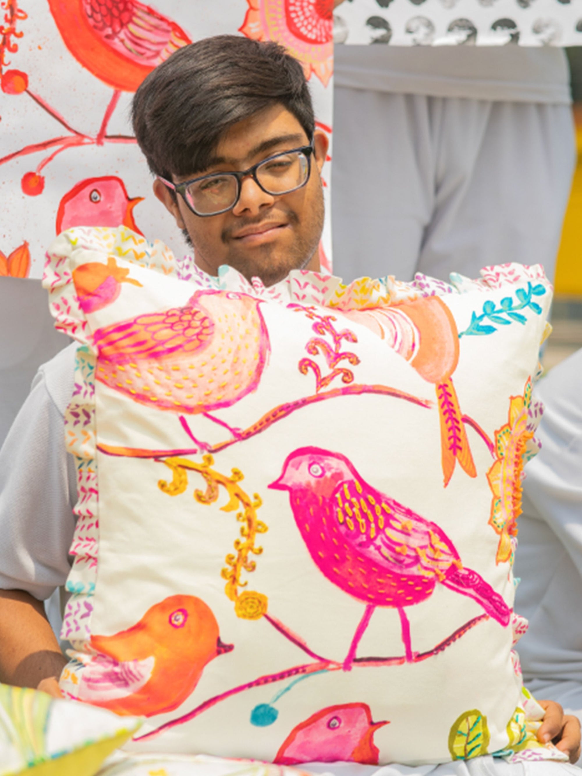 Cushion Cover - Bird of Paradise Fuchsia