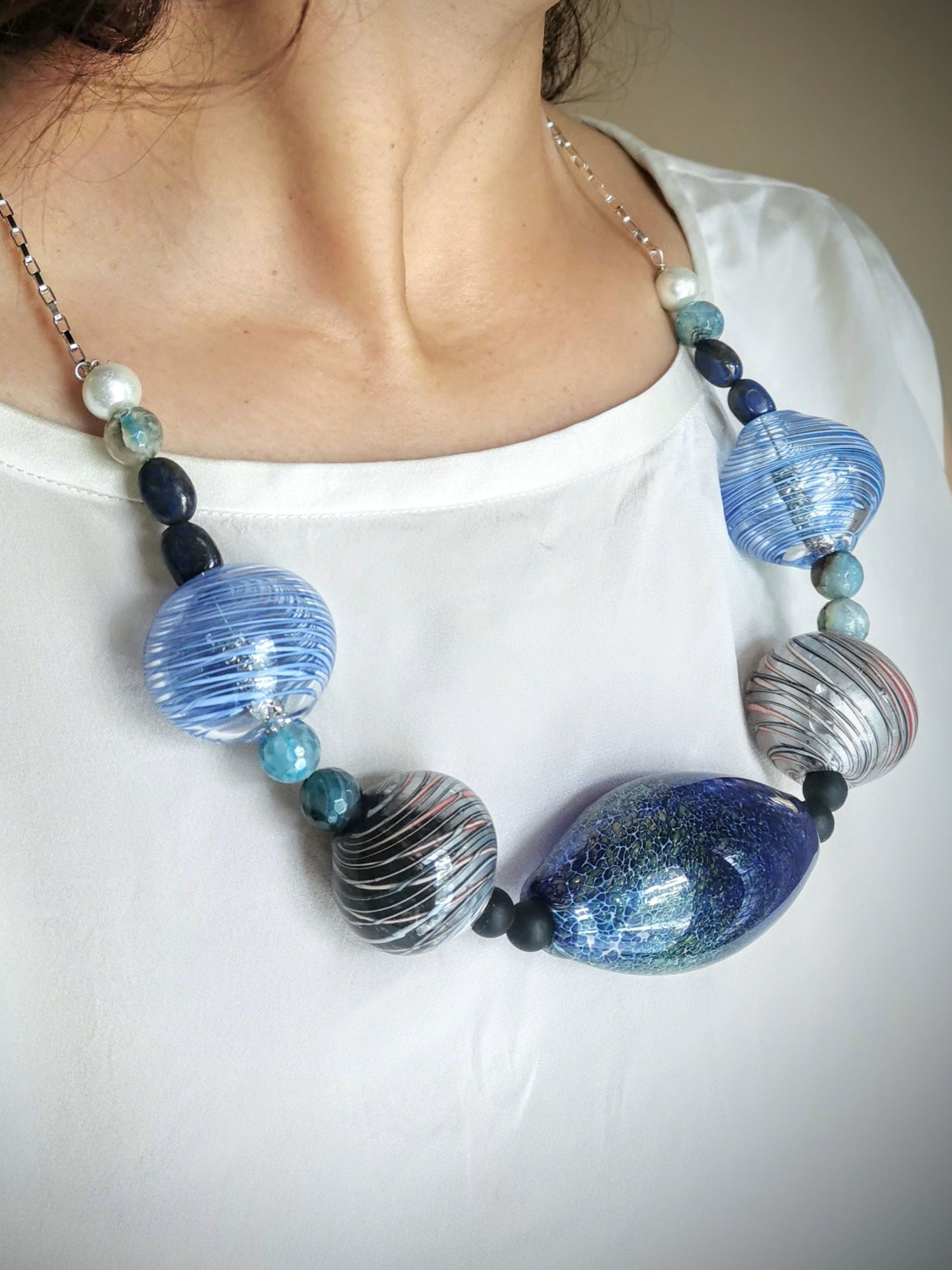 Blissful Heartstring - Necklace Blue