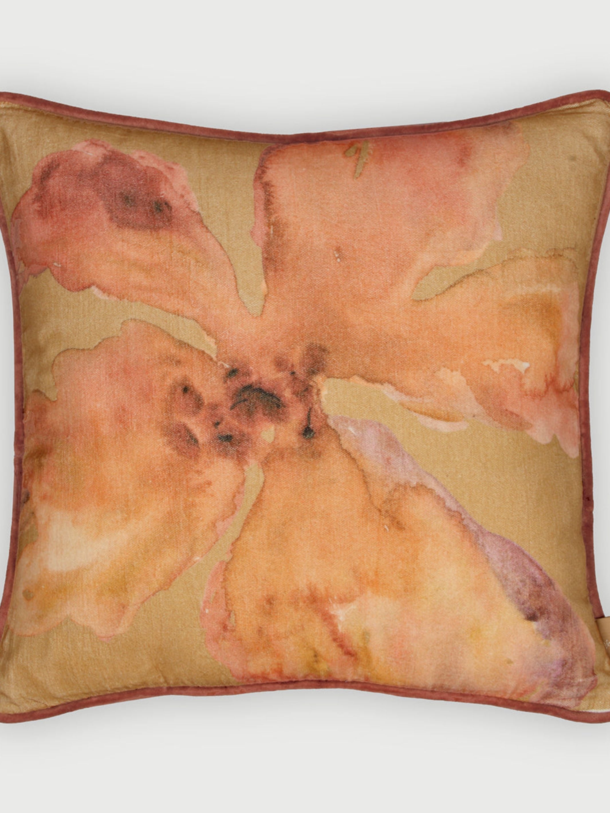 Bloom Ochre Velvet Cushion Cover