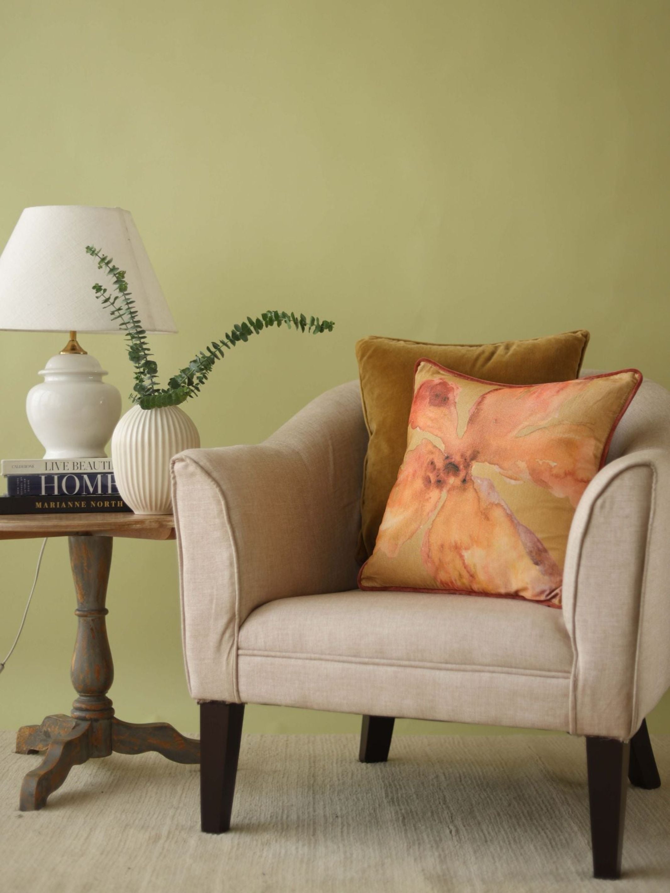 Bloom Ochre Velvet Cushion Cover