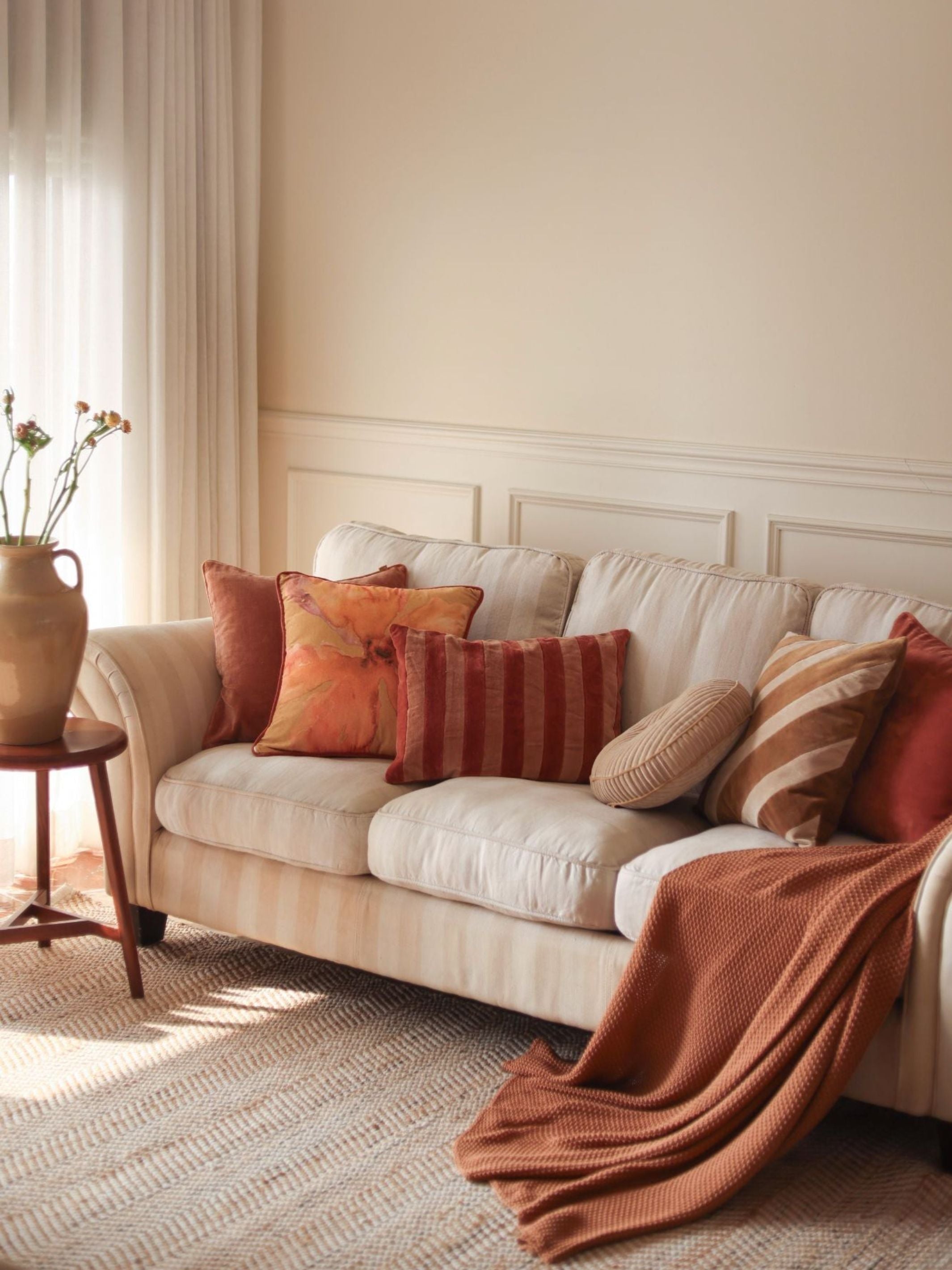 Bloom Ochre Velvet Cushion Cover