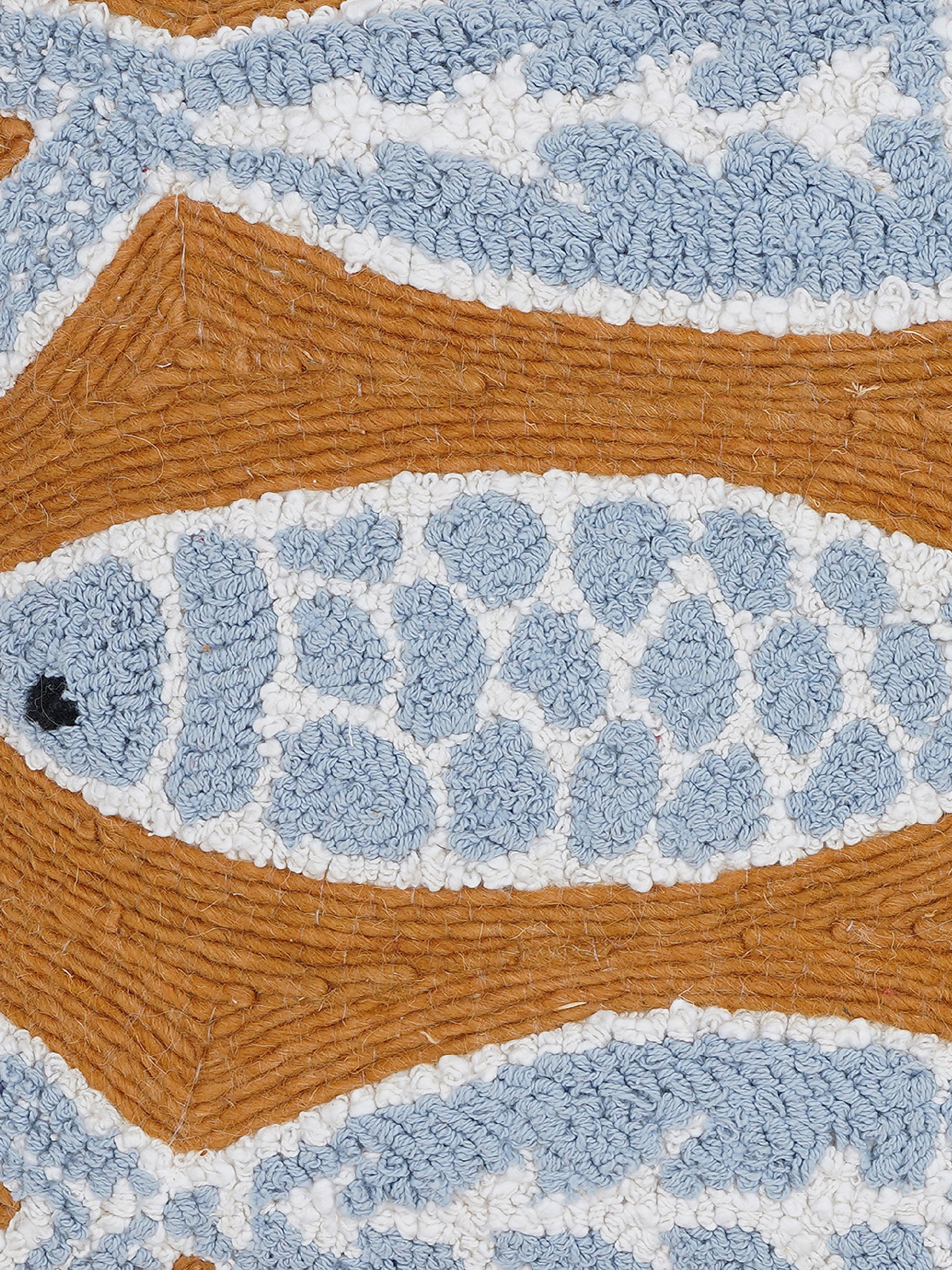 Cushion Cover - Blue Fish Embroidered