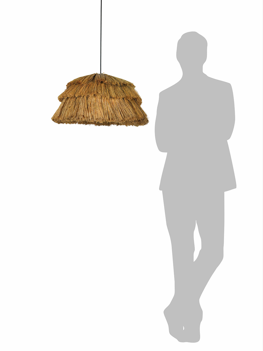 Bohemian Glow: Fringed Munja Hay Pendant Light Adds Rustic Charm & Modern Flair