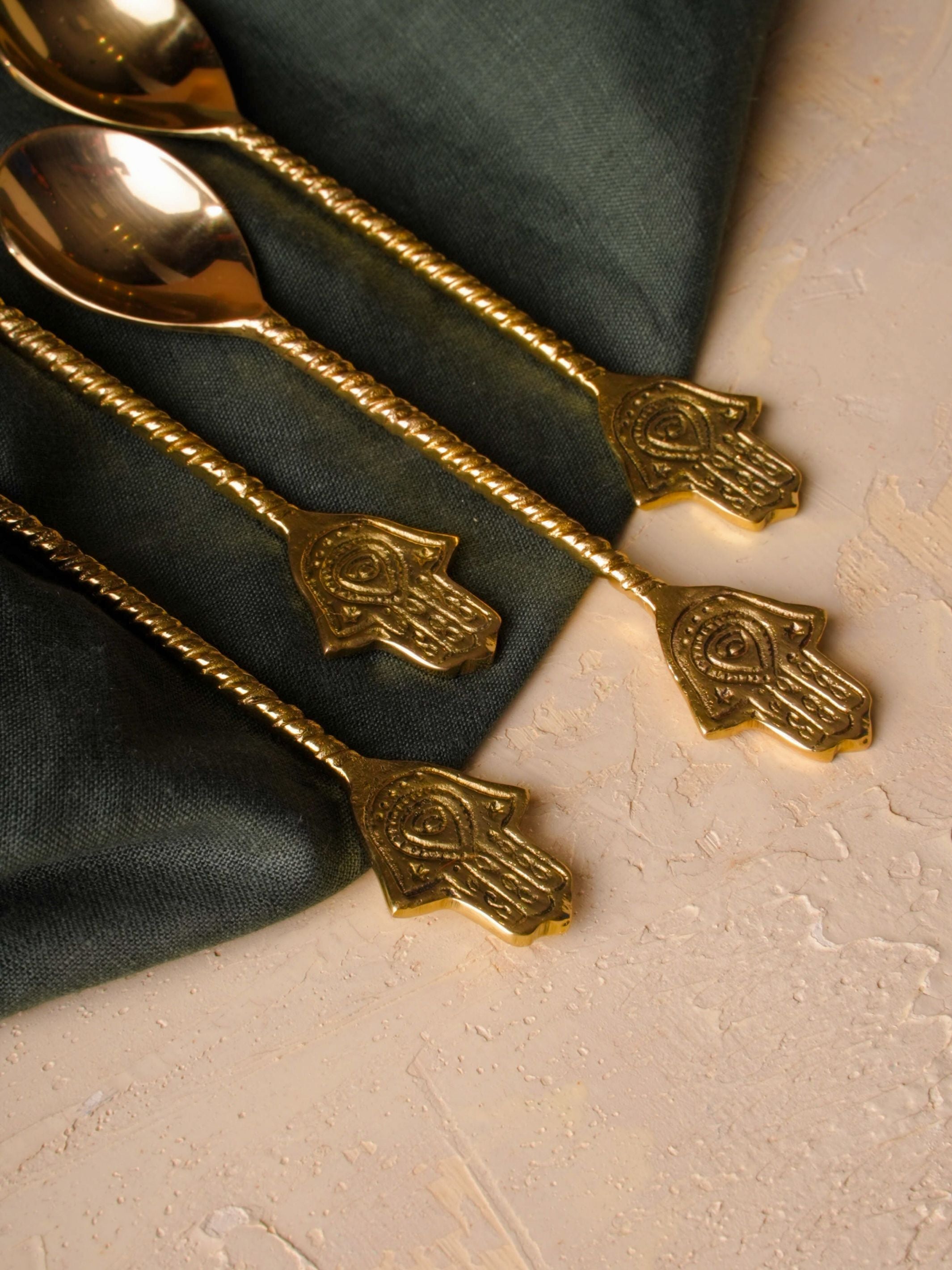 Brass Spoon Cutlery 4 Pc