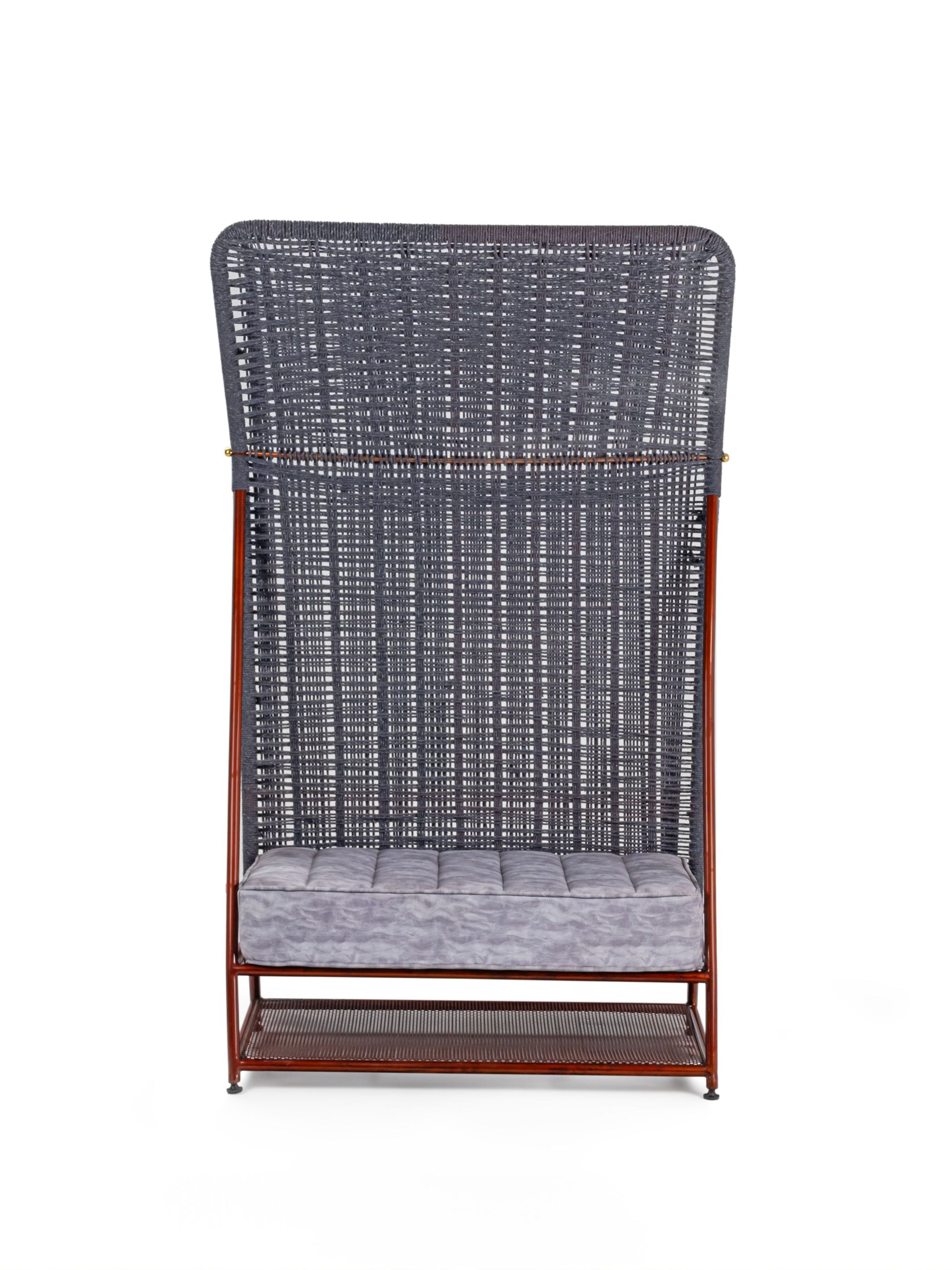 Brass M.S and fabric Bunaai Bench