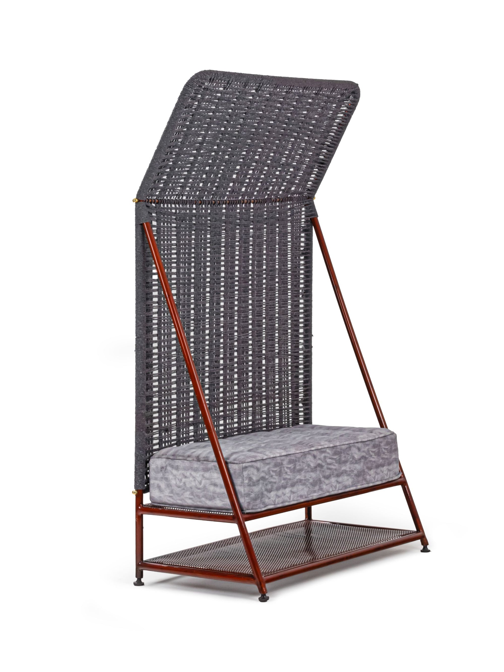 Brass M.S and fabric Bunaai Bench