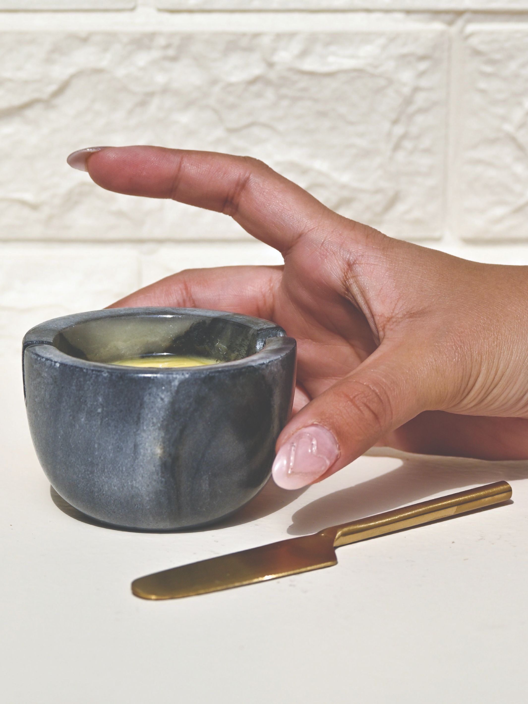 Marble Butter Dish & Knife