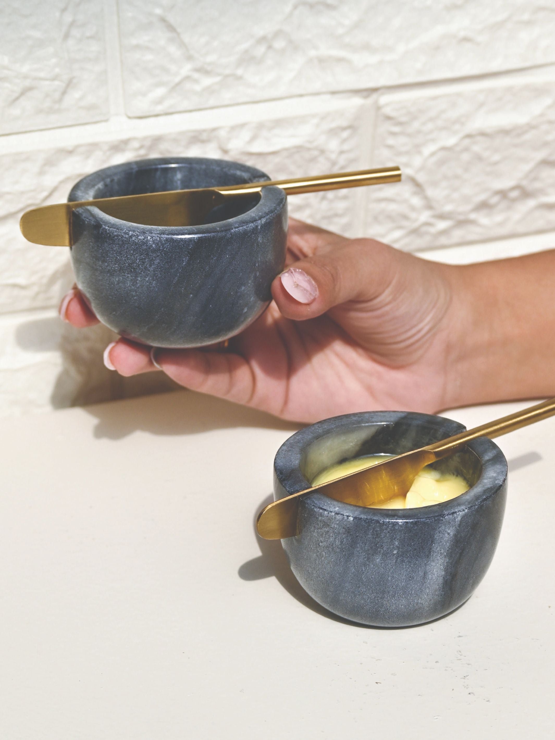 Marble Butter Dish & Knife