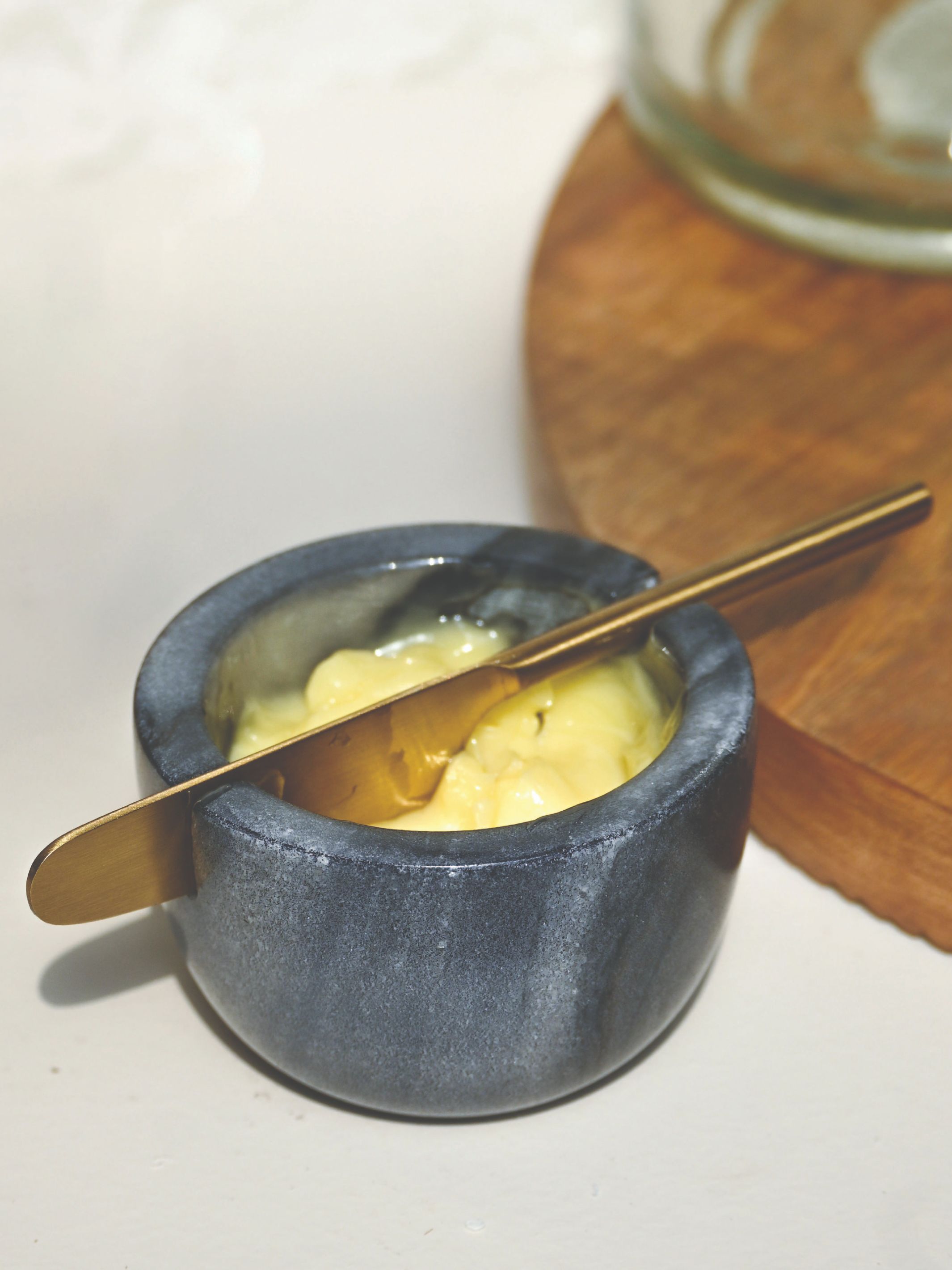 Marble Butter Dish & Knife