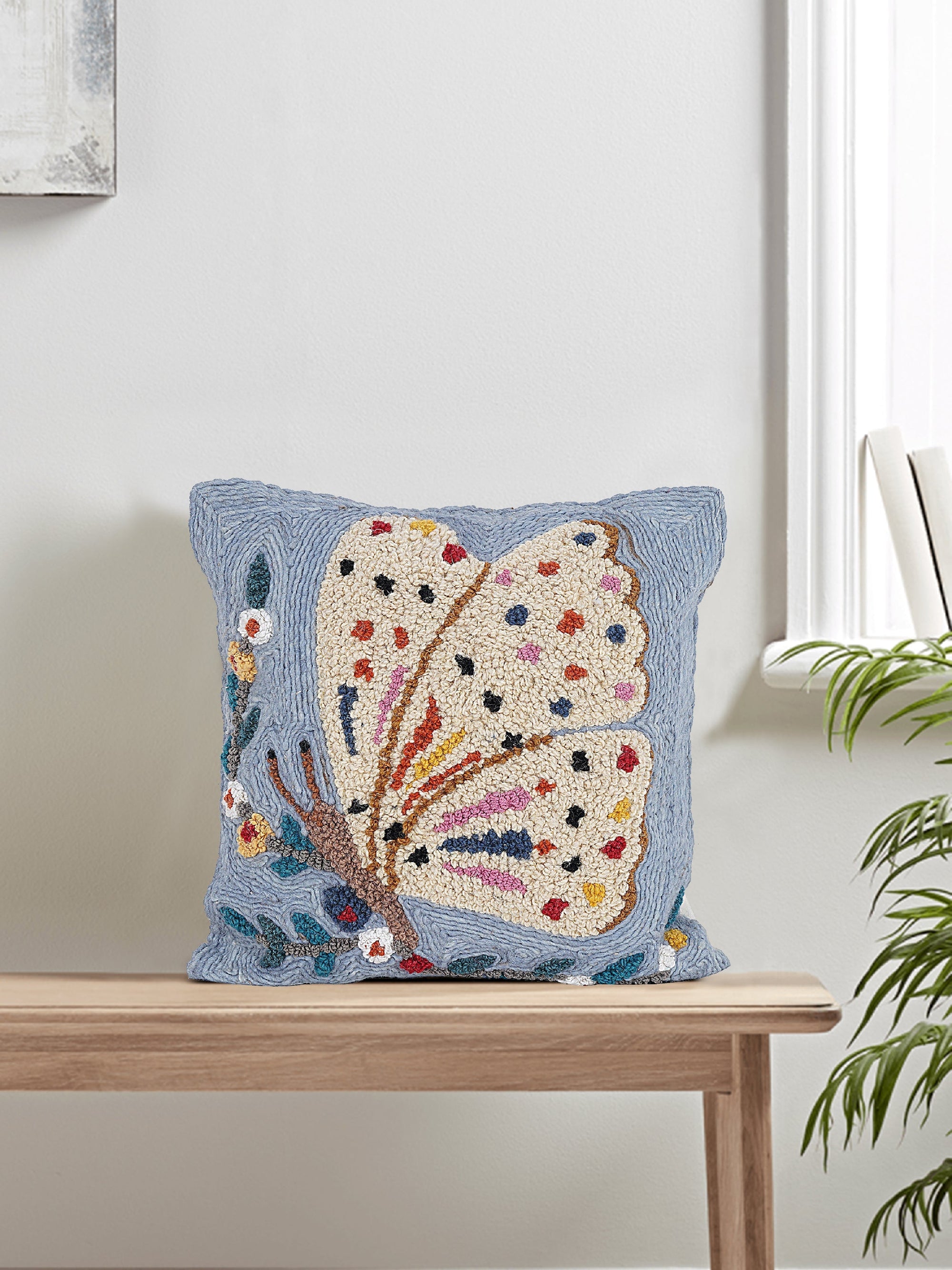 Cushion Cover - Butterfly Embroidered
