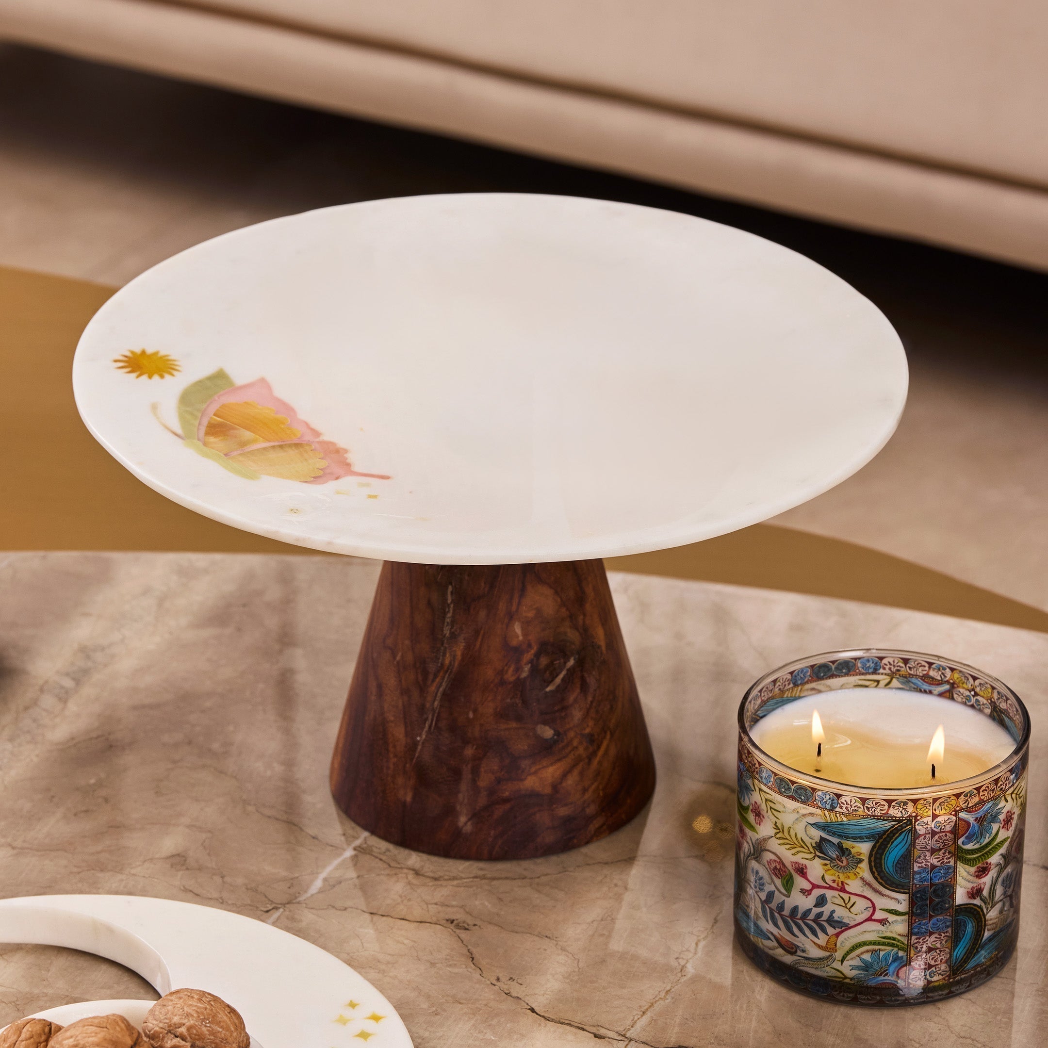 Milla - Marble Inlay Cake Platter