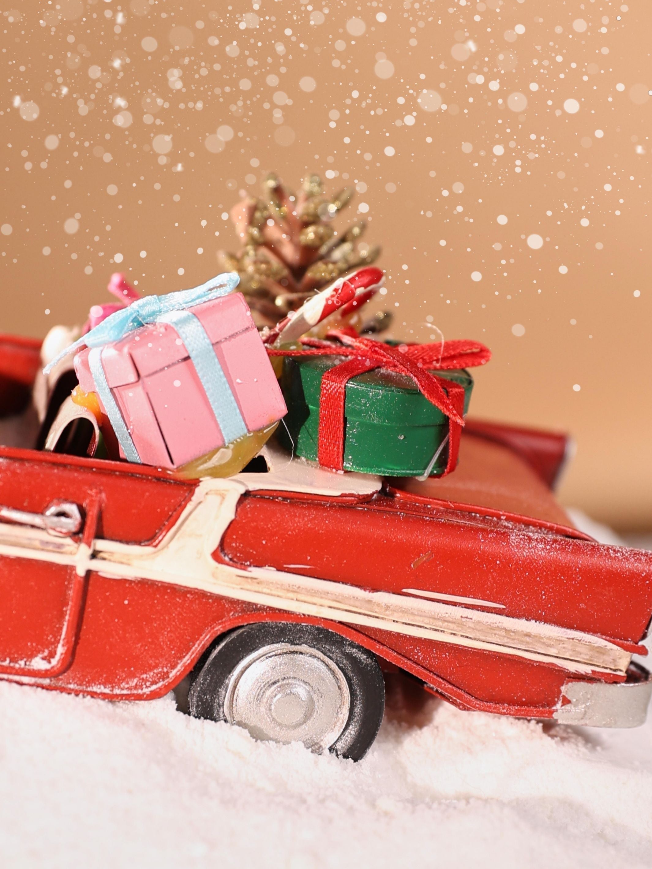 Car with Christmas decoration