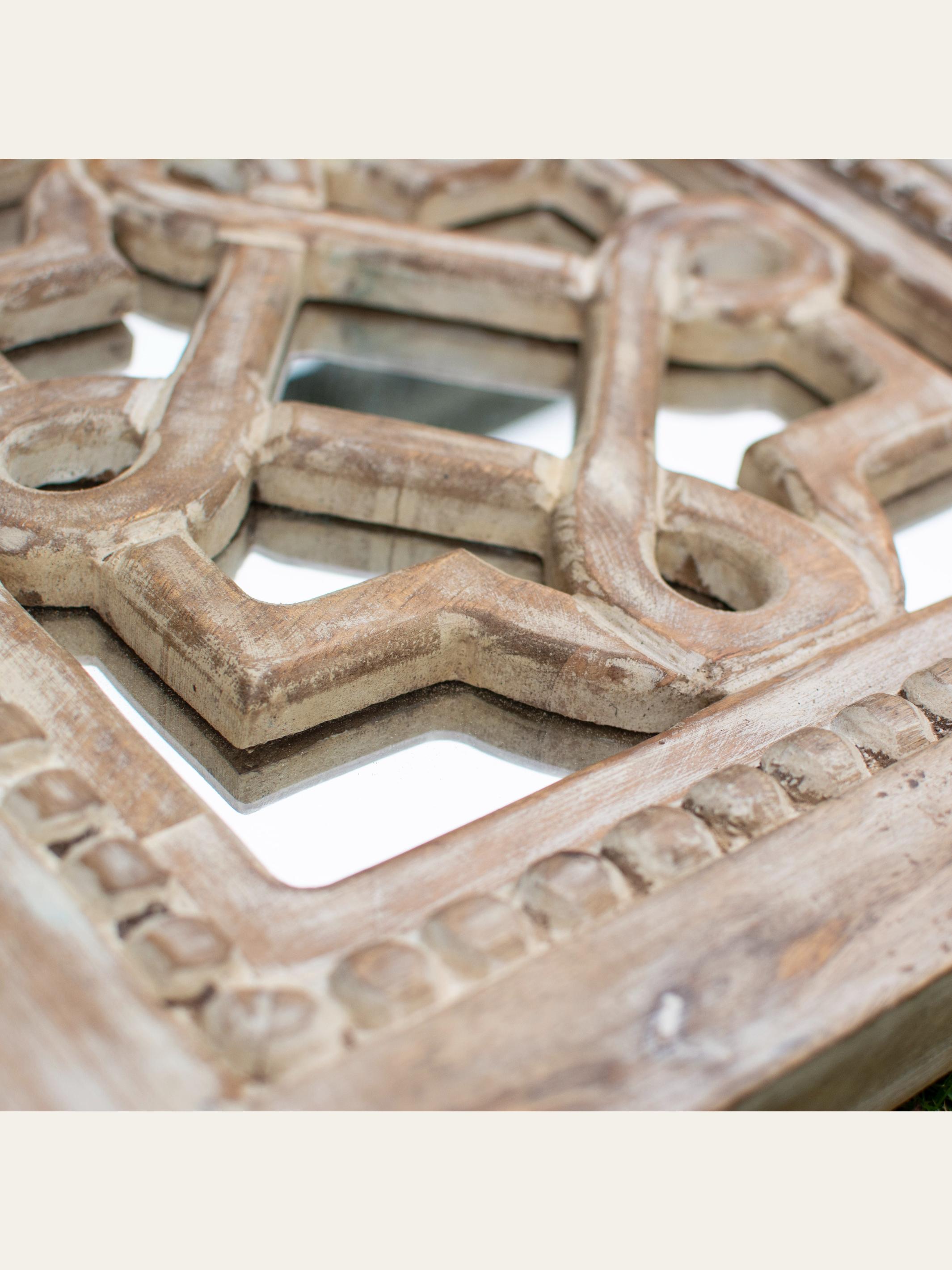 Carved Wooden Jaali Mirror