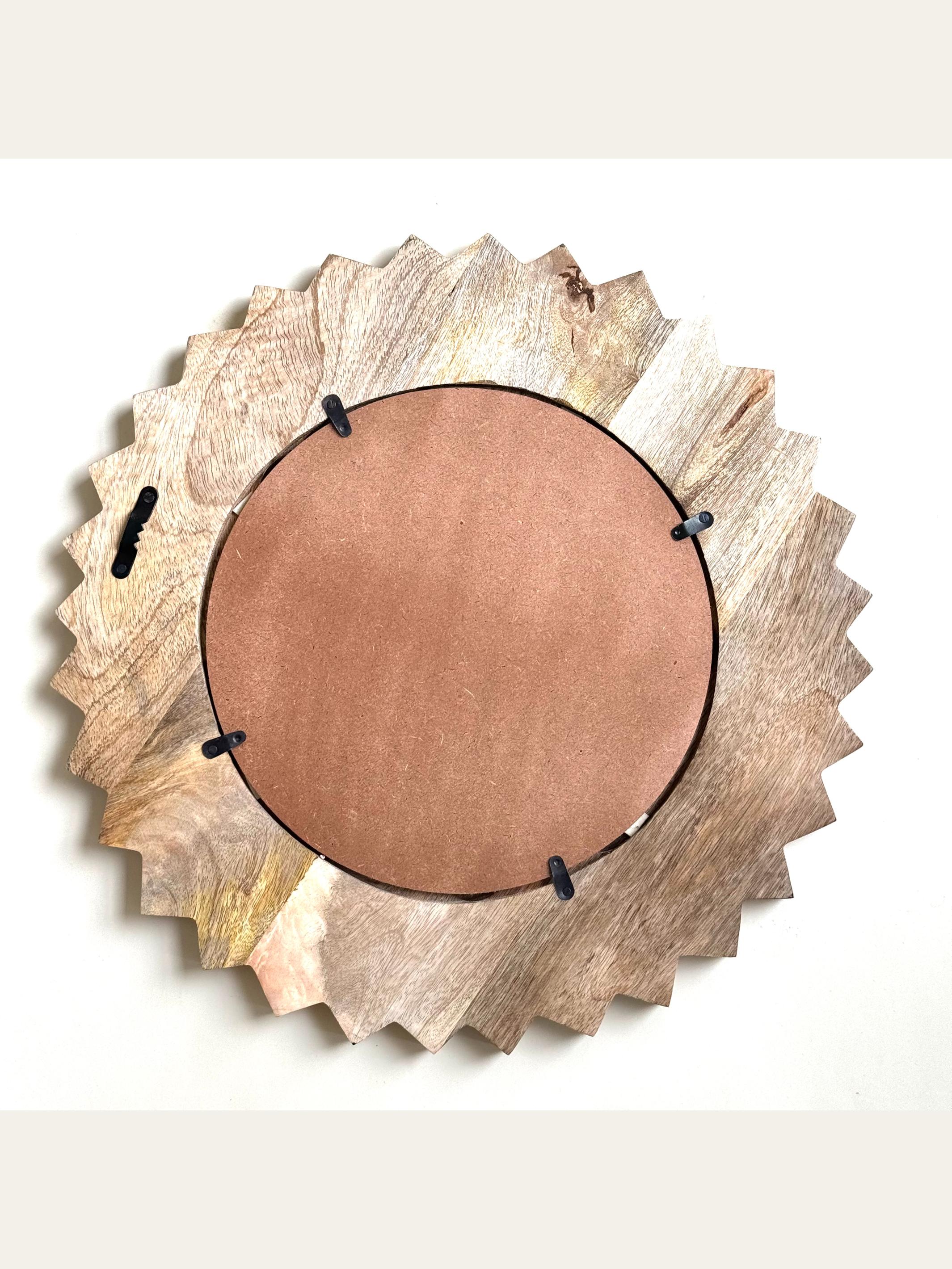 Carved Wooden Mandala Wall Mirror