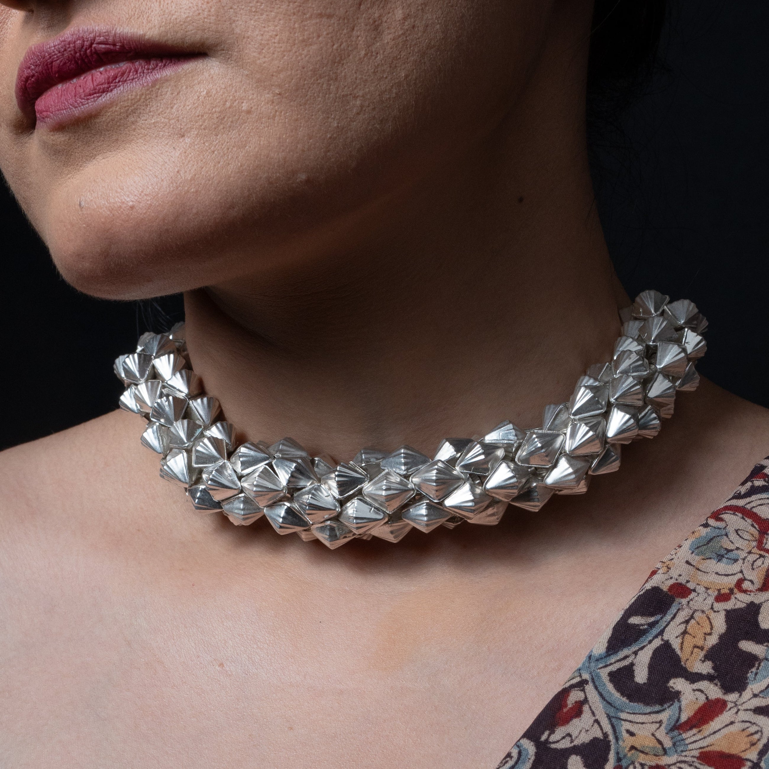 Chir Guluband Silver Choker Necklace