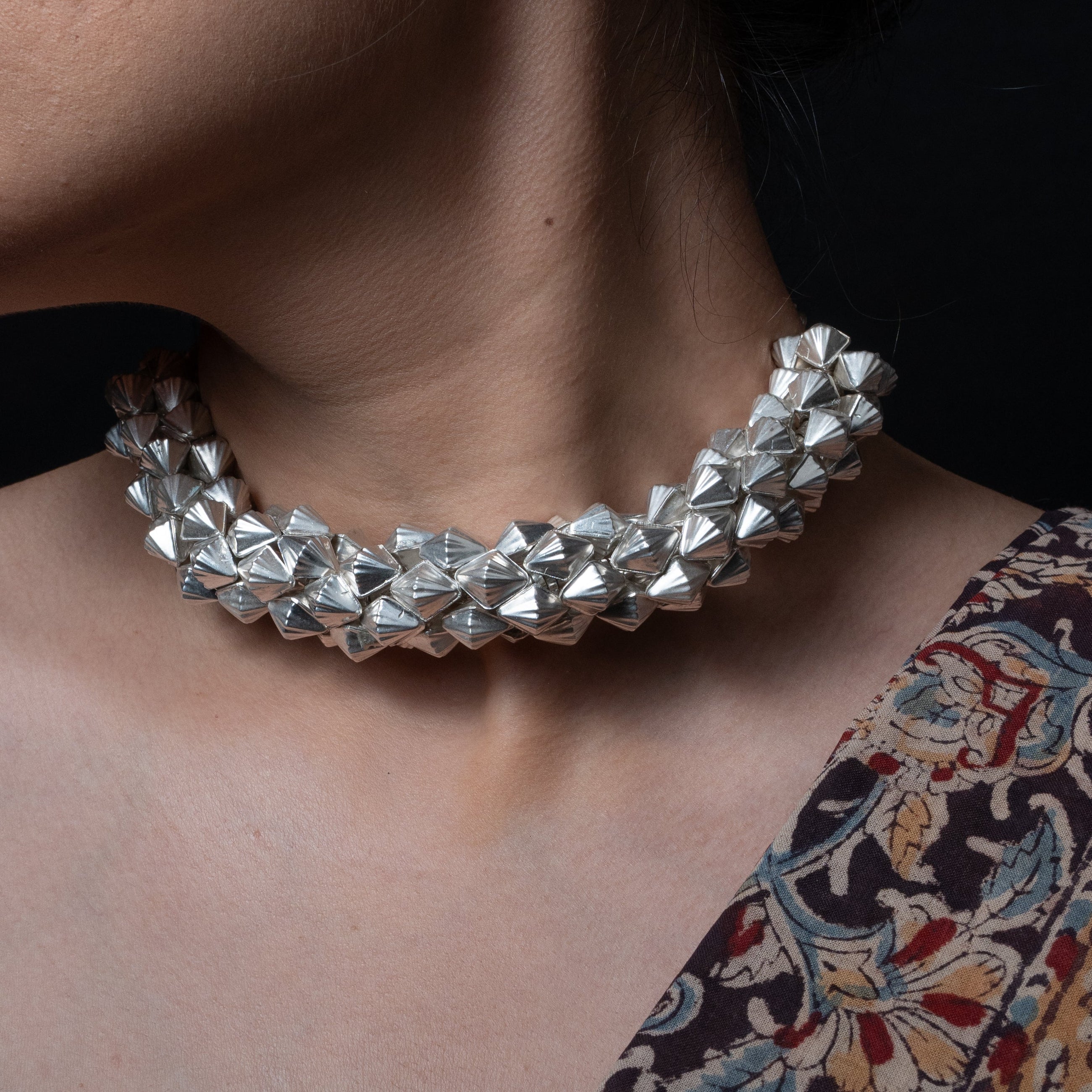 Chir Guluband Silver Choker Necklace