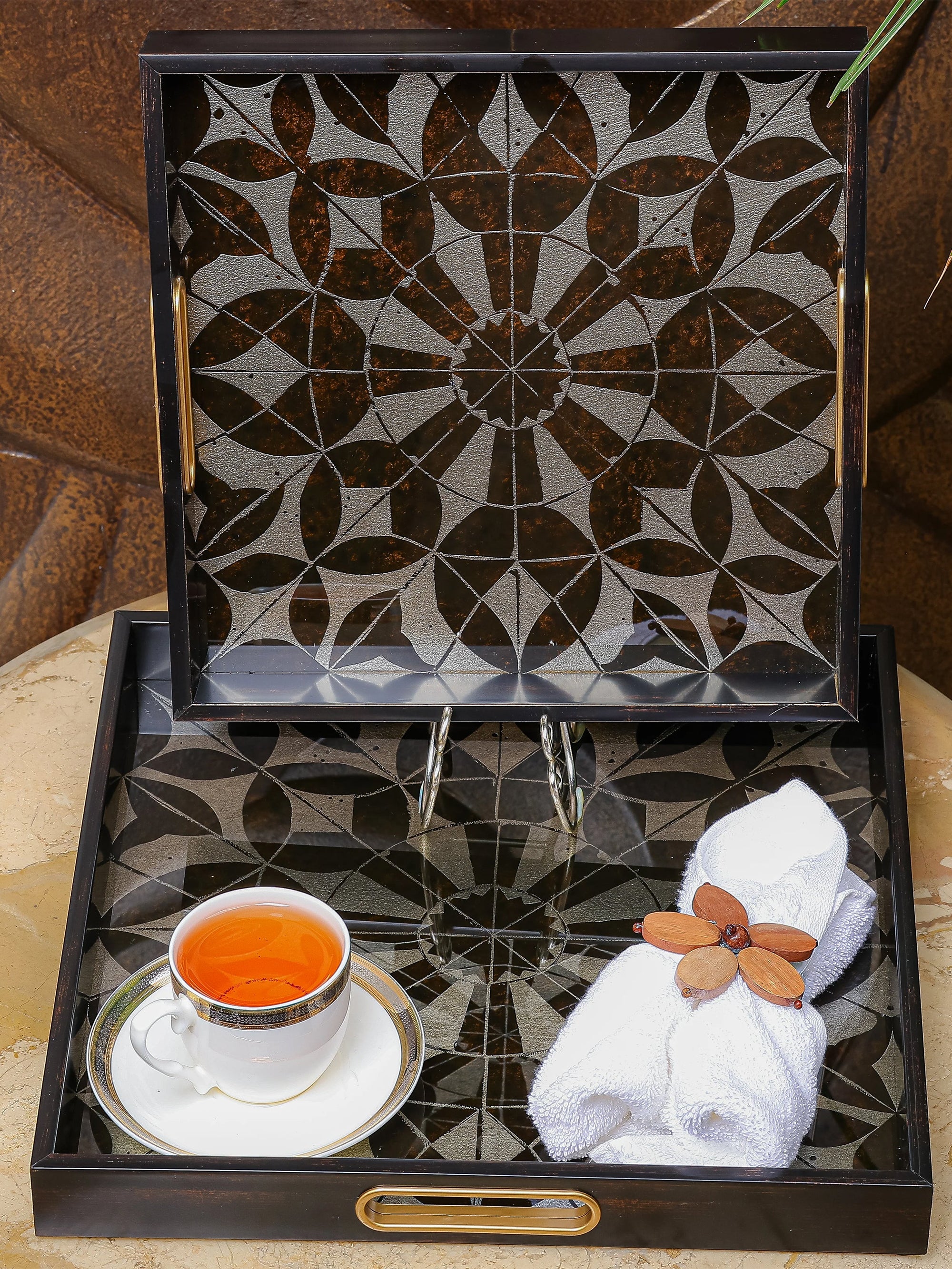 Classic Serving/Vanity Tray - Set Of 2